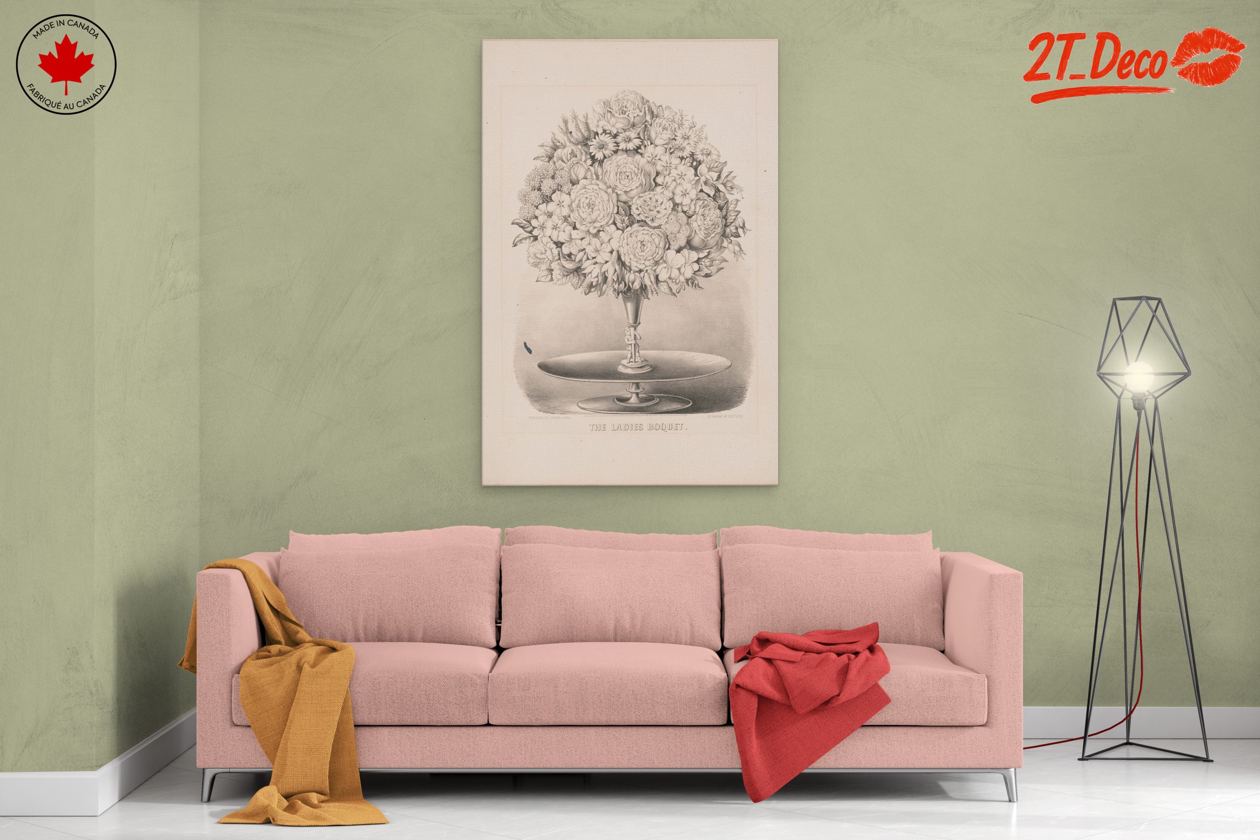 Elegant Floral Arrangement in Monochrome - Image 2