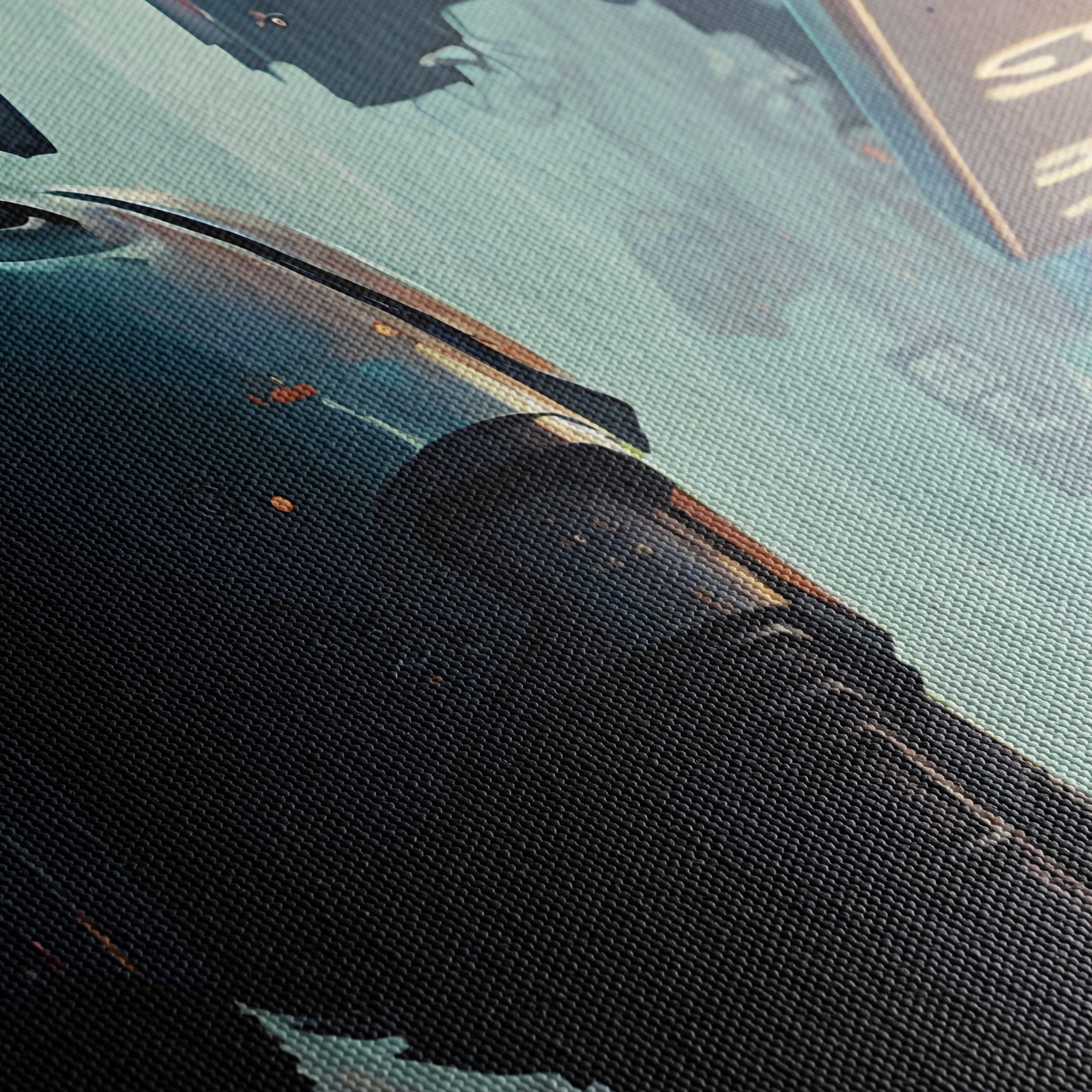 Futuristic Robot Urban Scene Artwork - Image 5