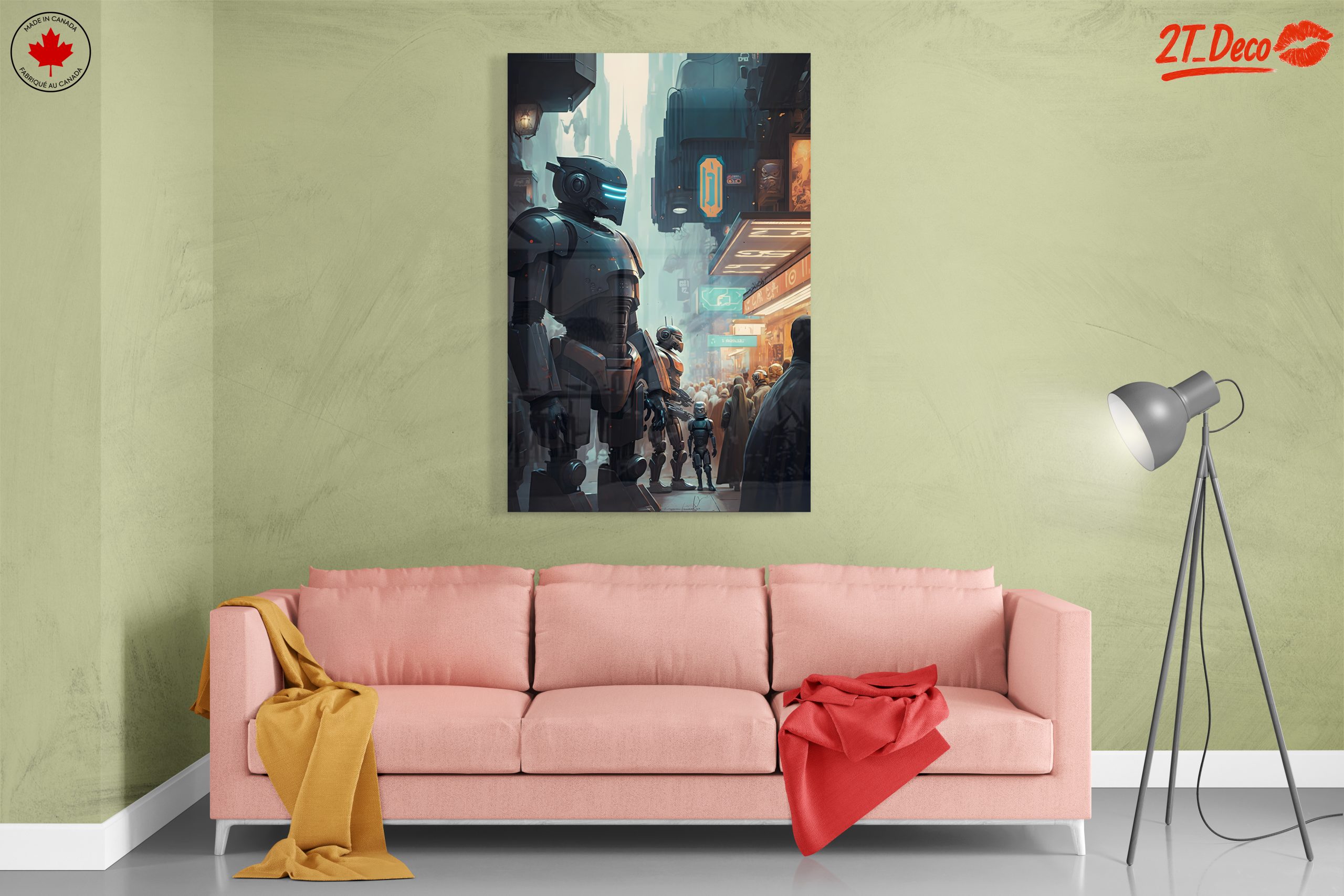 Futuristic Robot Urban Scene Artwork - Image 7