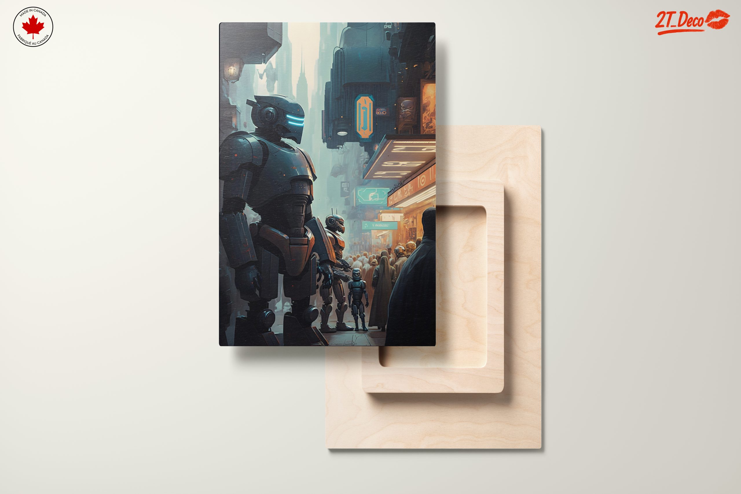 Futuristic Robot Urban Scene Artwork - Image 11