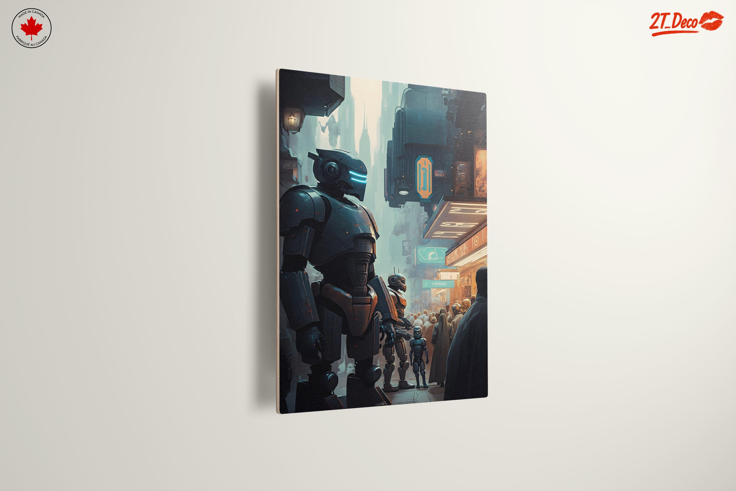 Futuristic Robot Urban Scene Artwork - Image 13