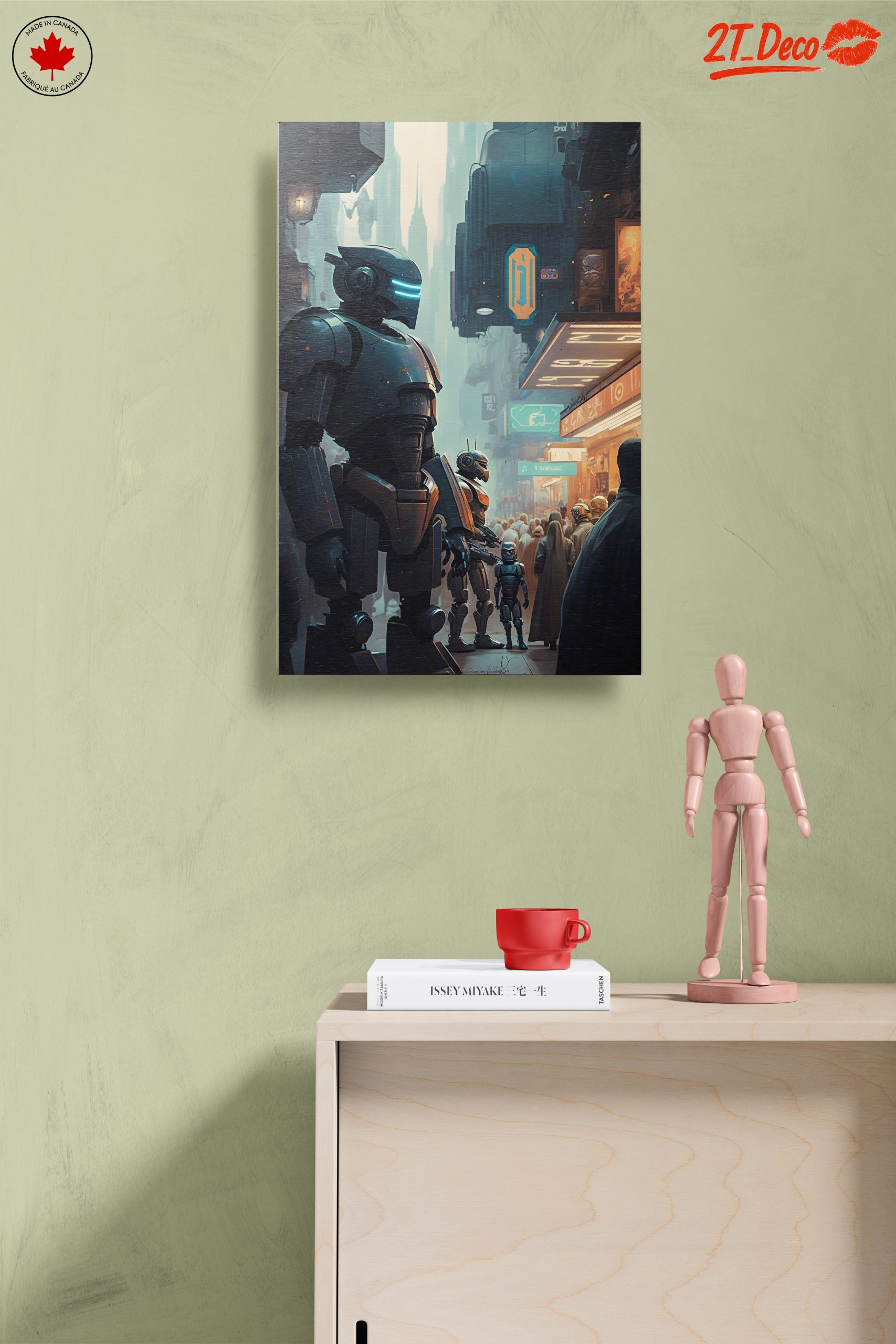 Futuristic Robot Urban Scene Artwork - Image 14