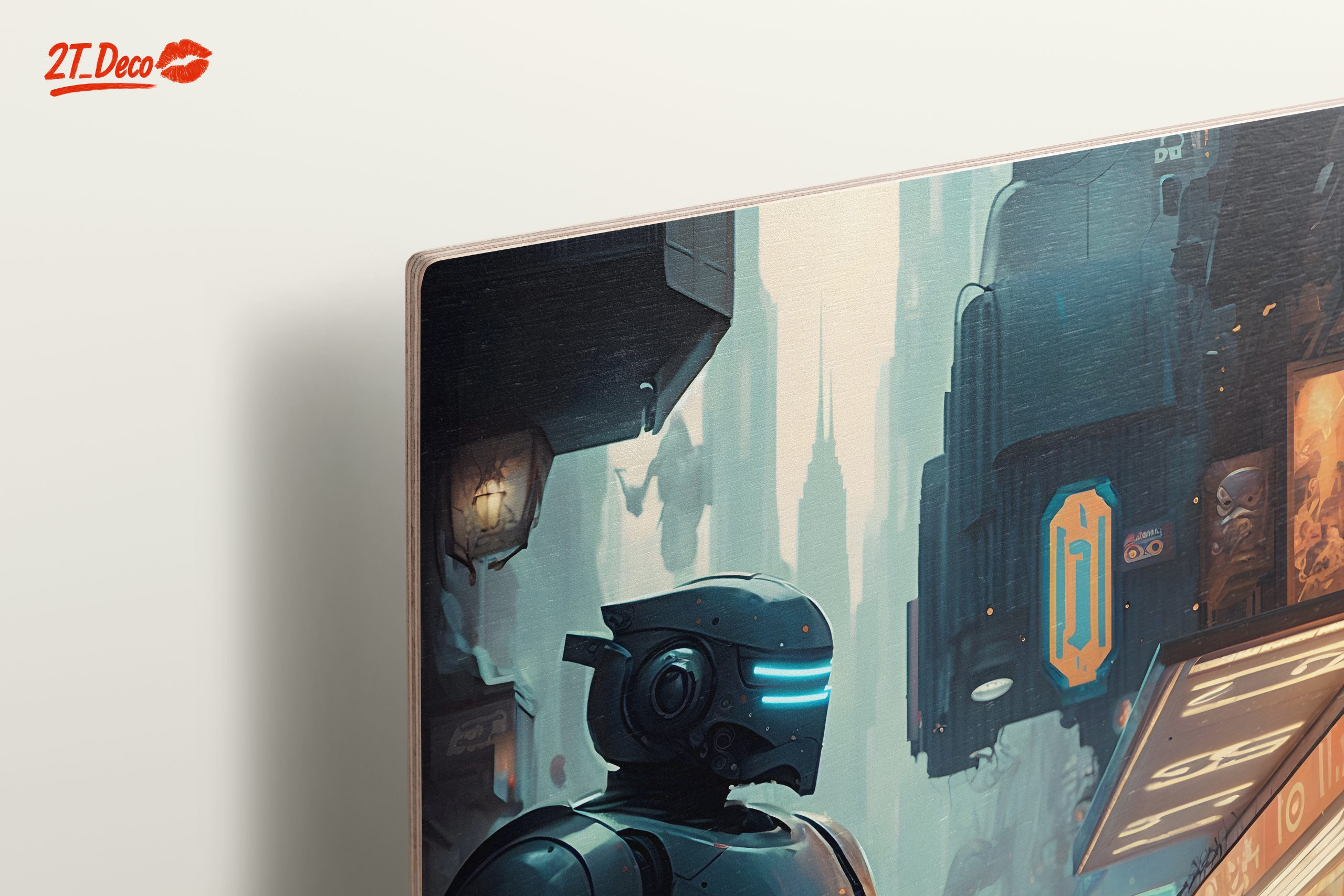 Futuristic Robot Urban Scene Artwork - Image 15