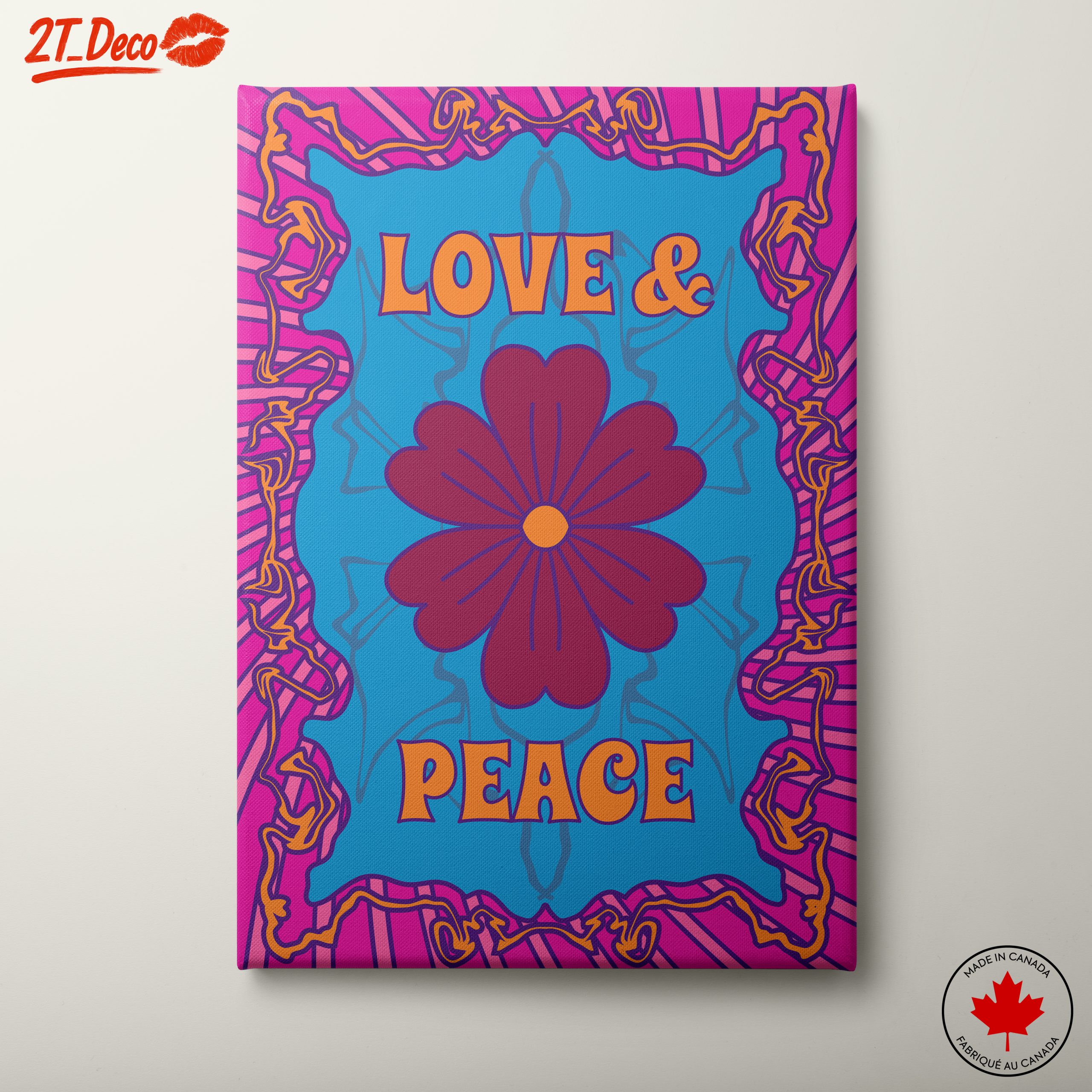 Colorful Love and Peace Pop Art