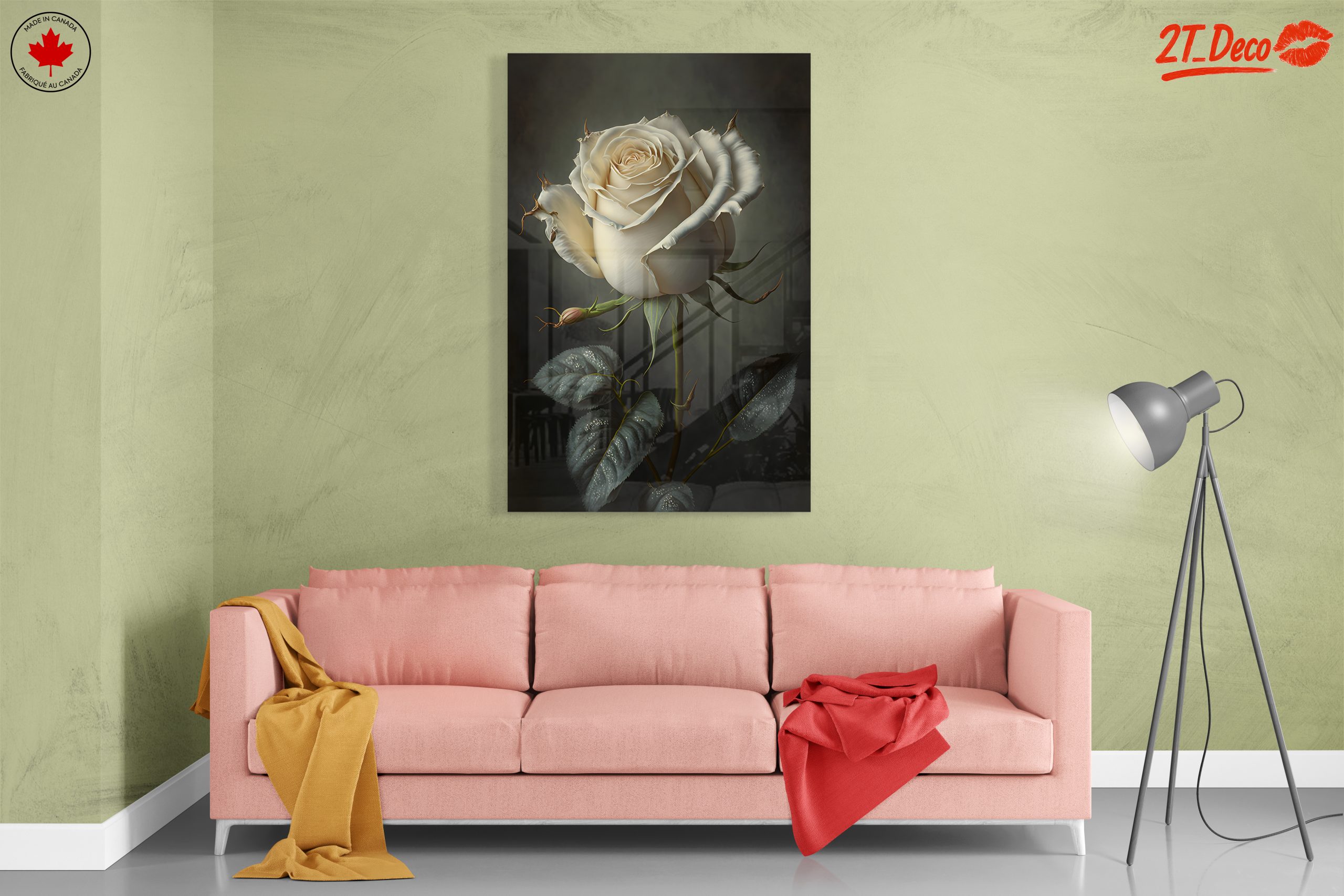 Elegant White Rose Floral Art - Image 7