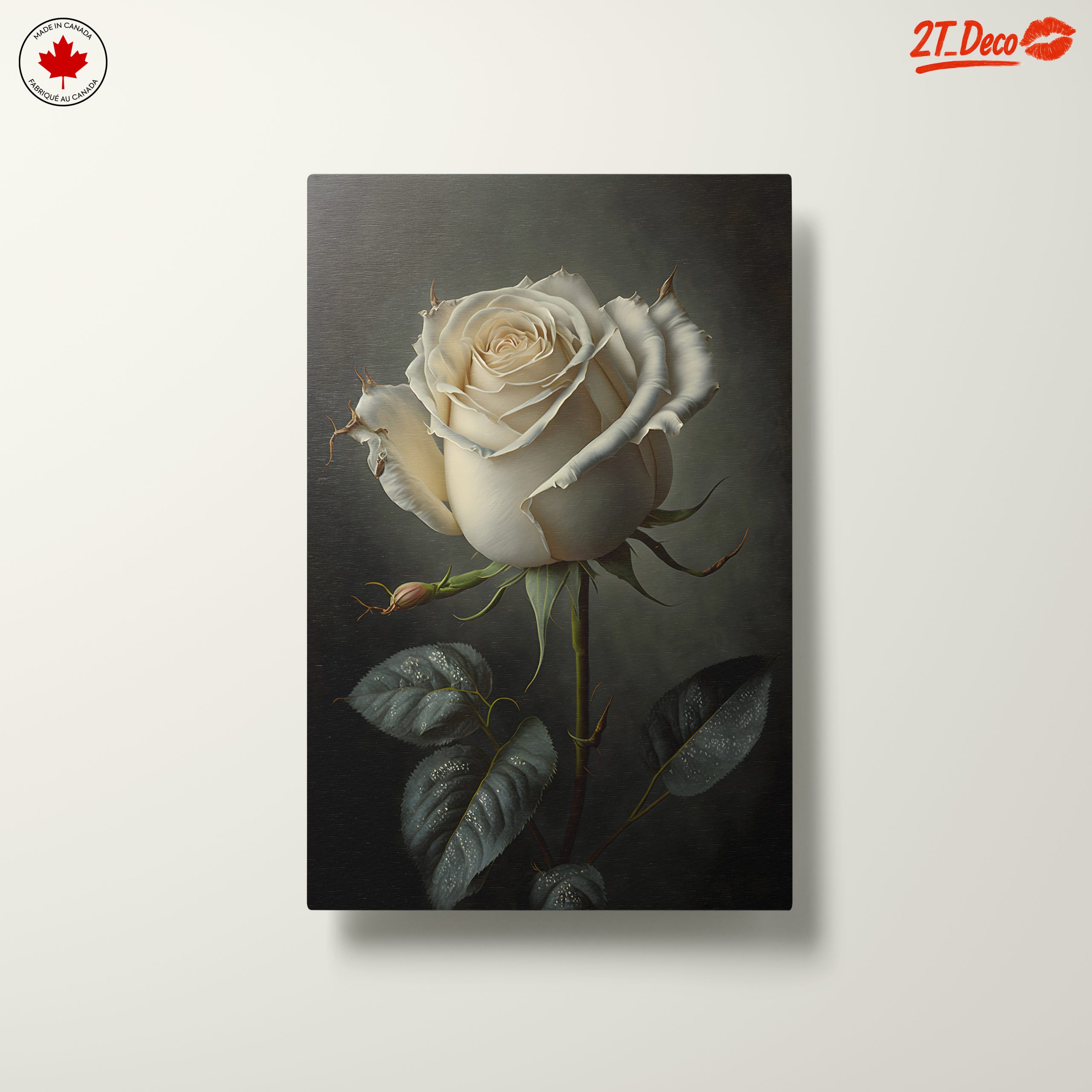 Elegant White Rose Floral Art - Image 10