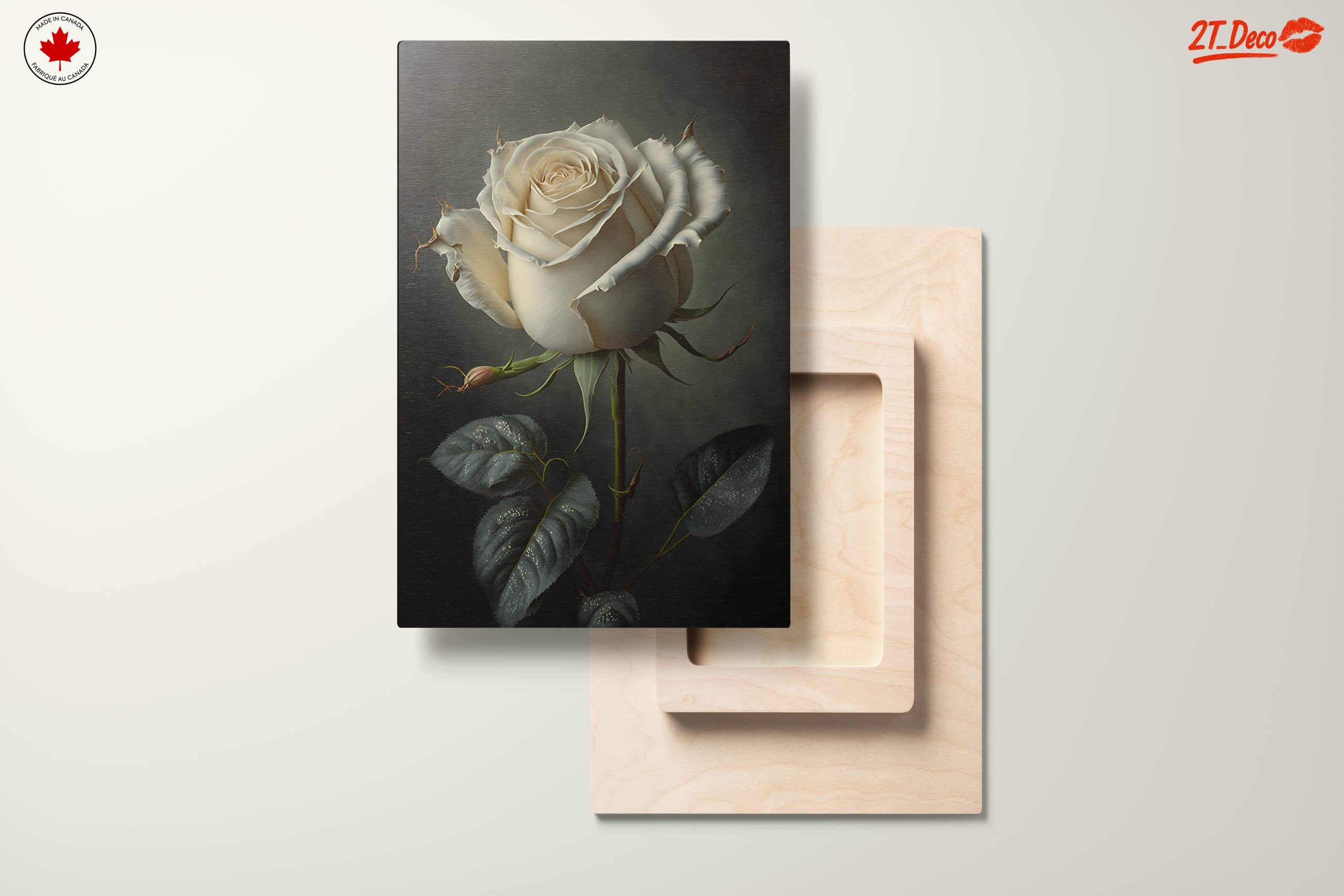 Elegant White Rose Floral Art - Image 11