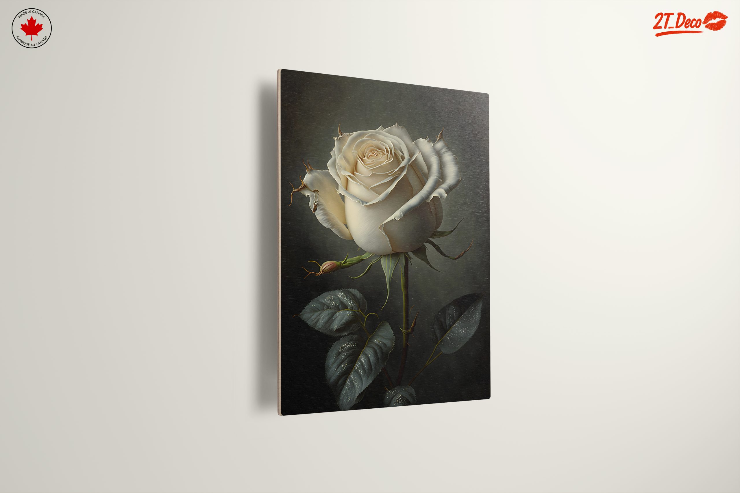 Elegant White Rose Floral Art - Image 13
