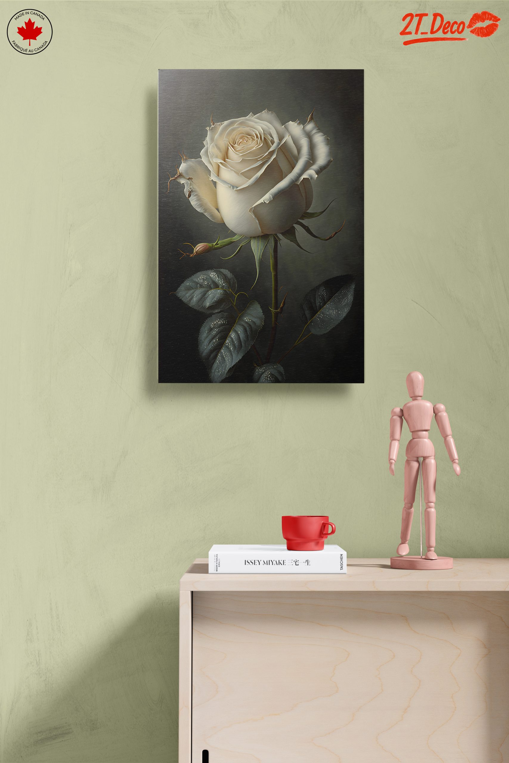 Elegant White Rose Floral Art - Image 14