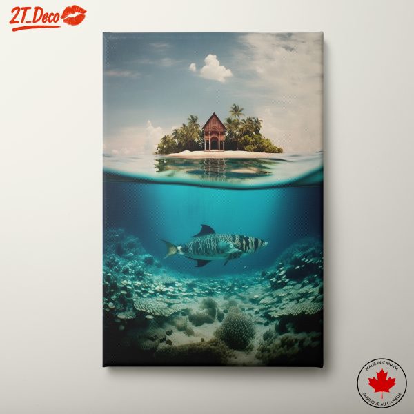 Underwater Scene with Coral Reef and Marine Life