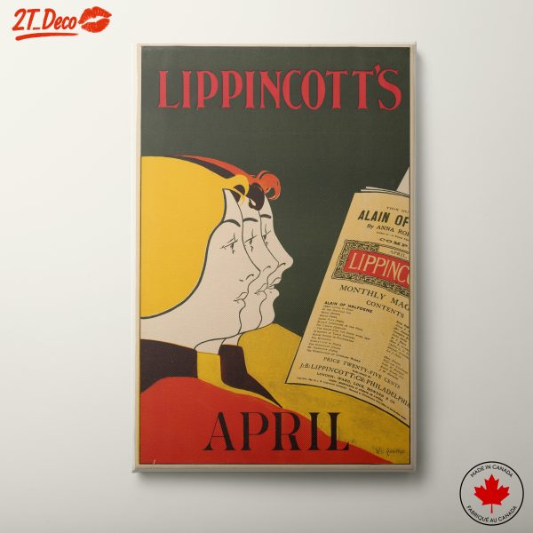 Lippincott's Magazine Vintage Poster