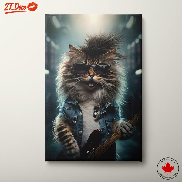 Cool Cat Rocker Art with Sunglasses