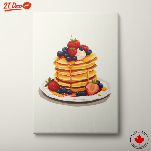 Colorful Stack of Pancakes with Berries