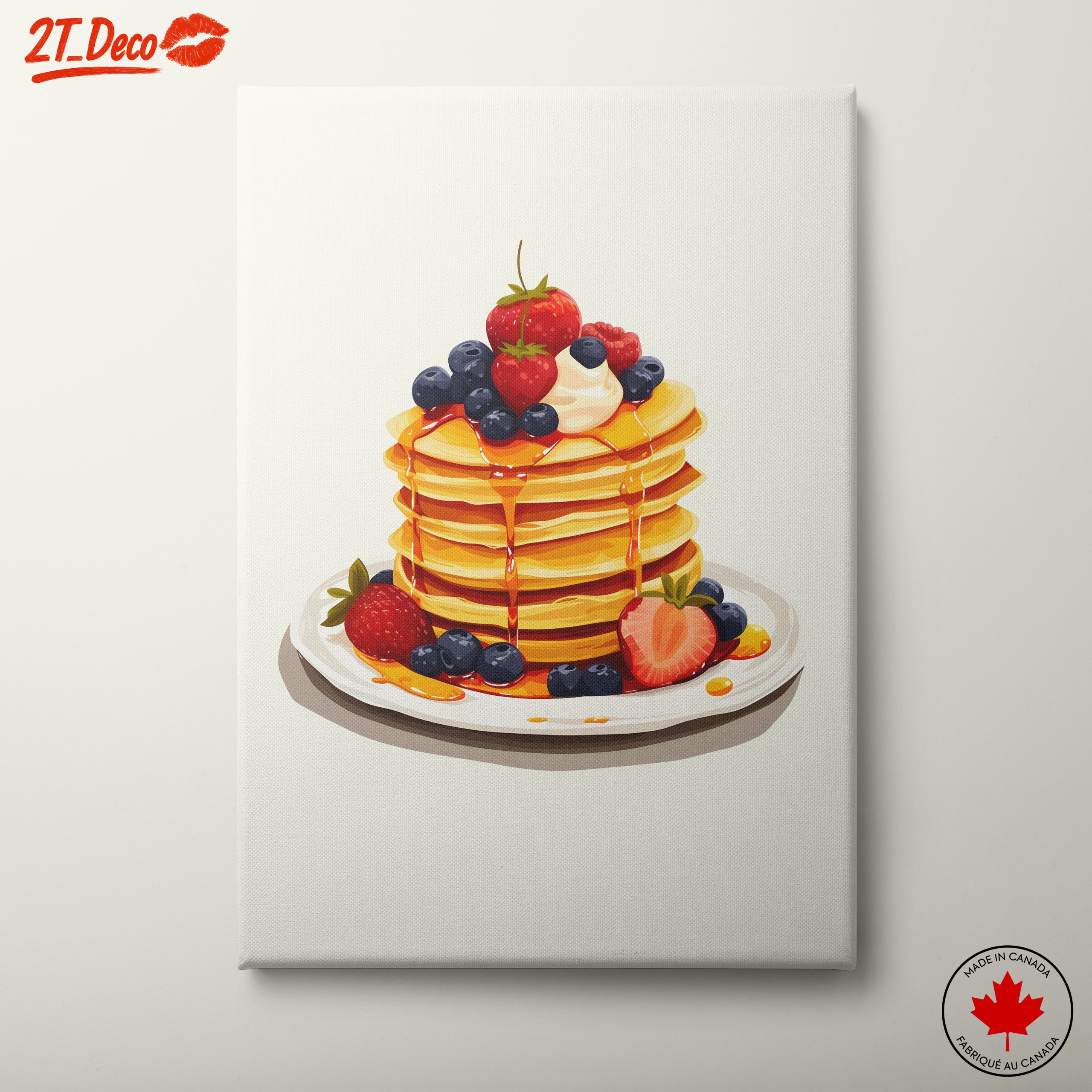 Colorful Stack of Pancakes with Berries
