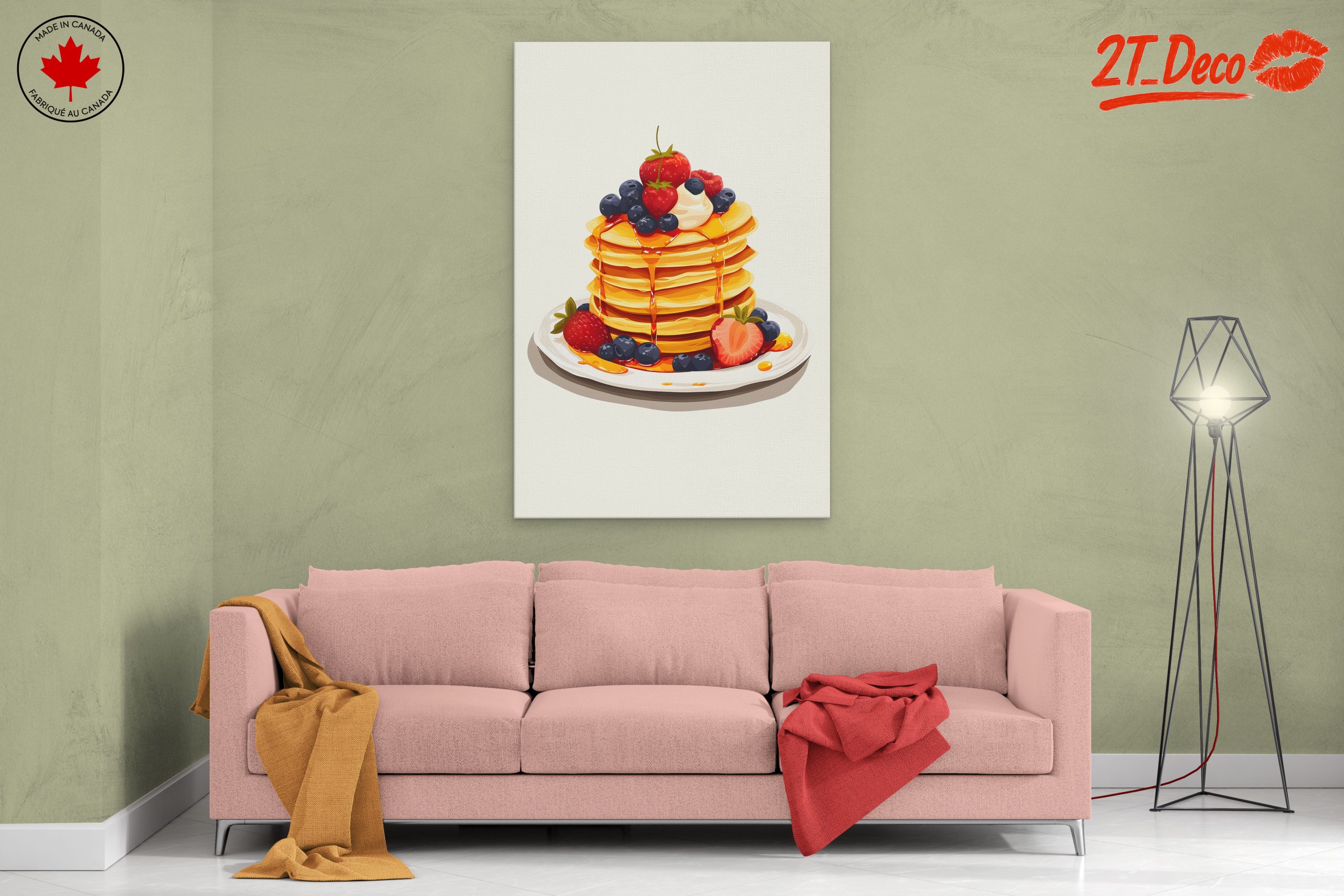 Colorful Stack of Pancakes with Berries - Image 2