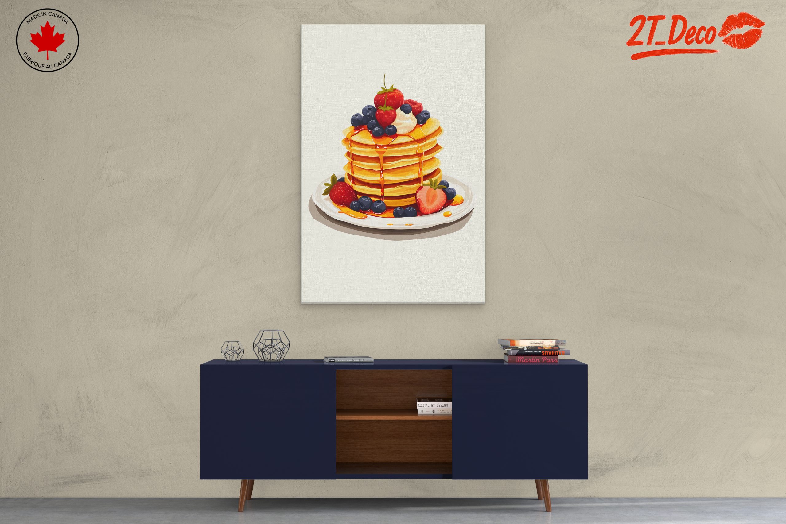 Colorful Stack of Pancakes with Berries - Image 3