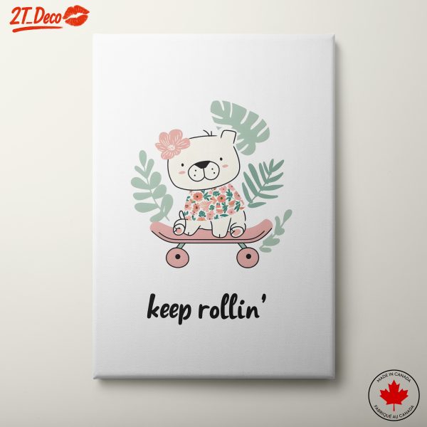 Adorable Bear Skateboarding Artwork