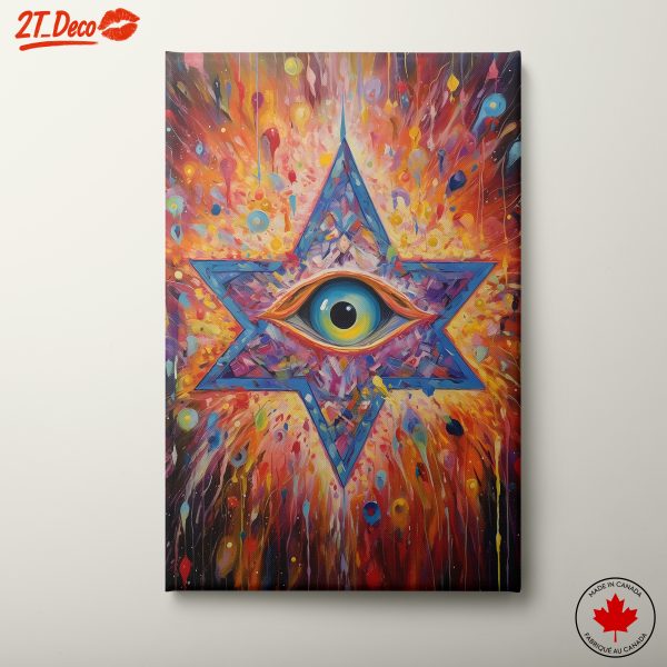 Colorful Celestial Abstract Art Featuring Eye