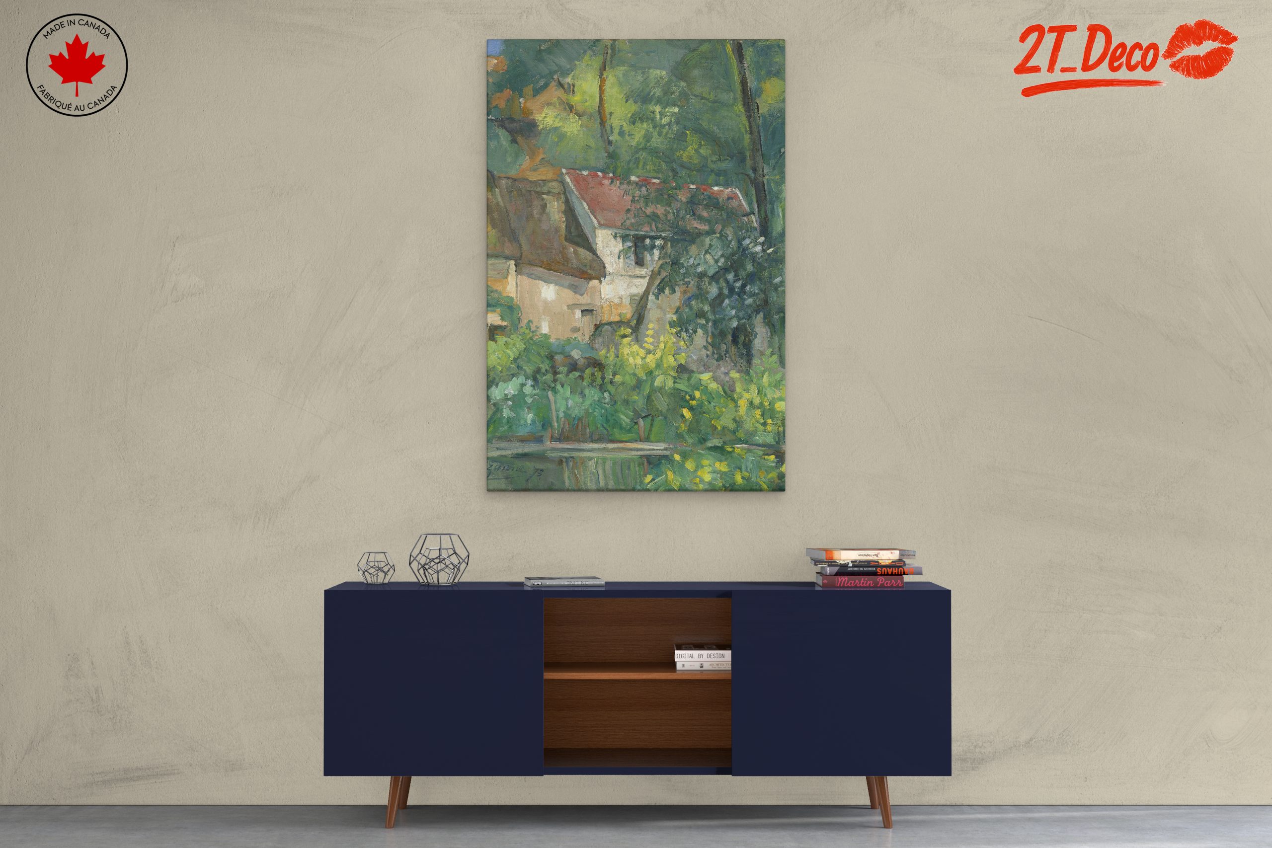 Lush Greenery and Floral Landscape Artwork - Image 3