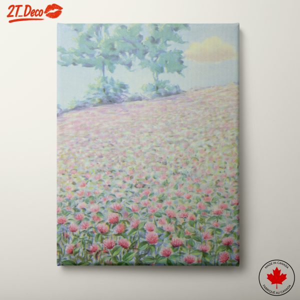 Lush Floral Landscape Art with Trees