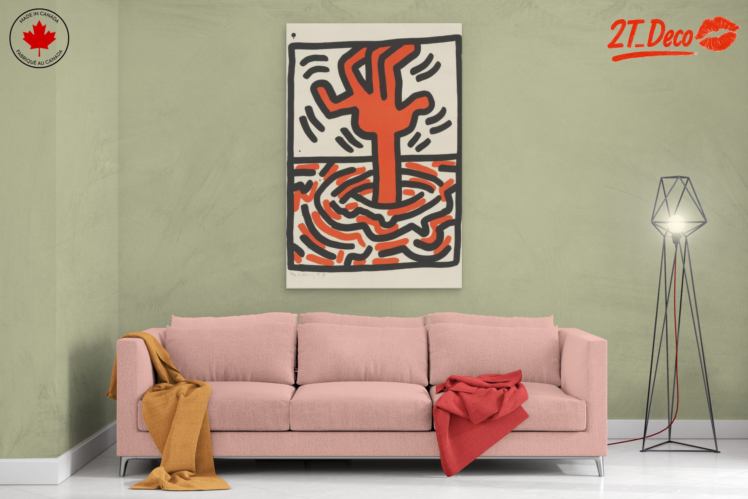 Red Abstract Tree Art - Image 2