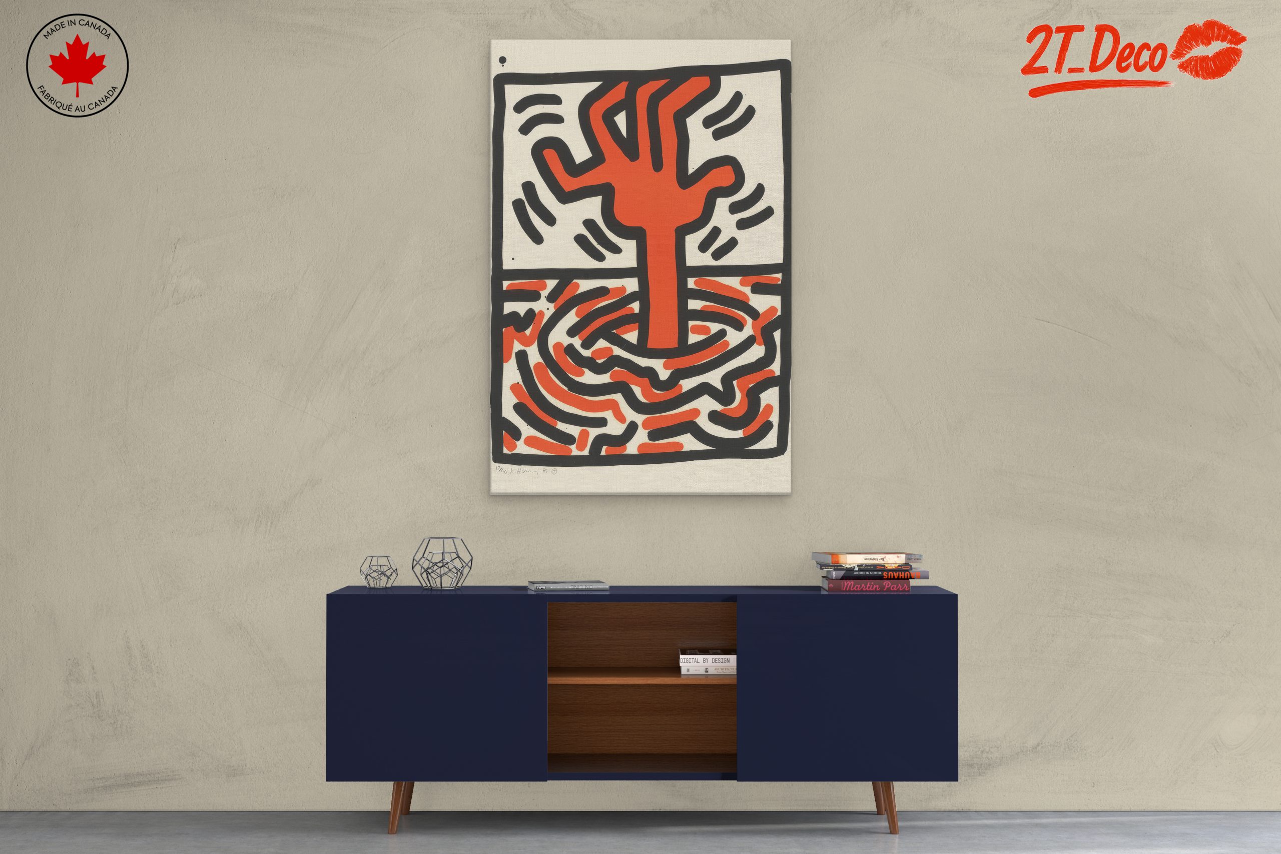 Red Abstract Tree Art - Image 3