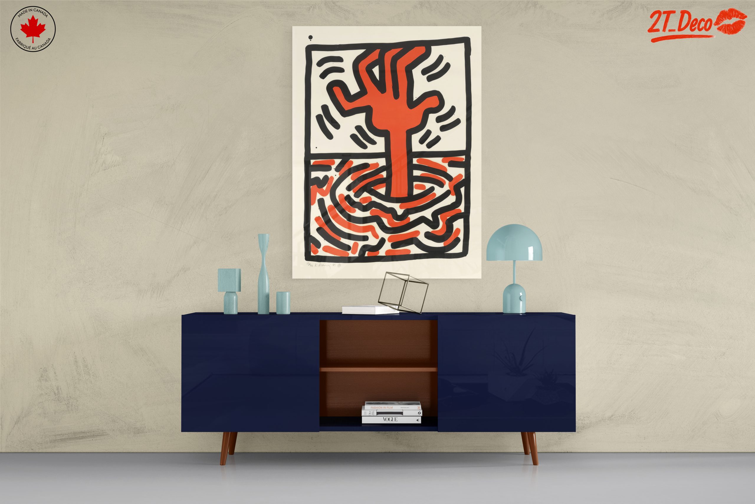 Red Abstract Tree Art - Image 8