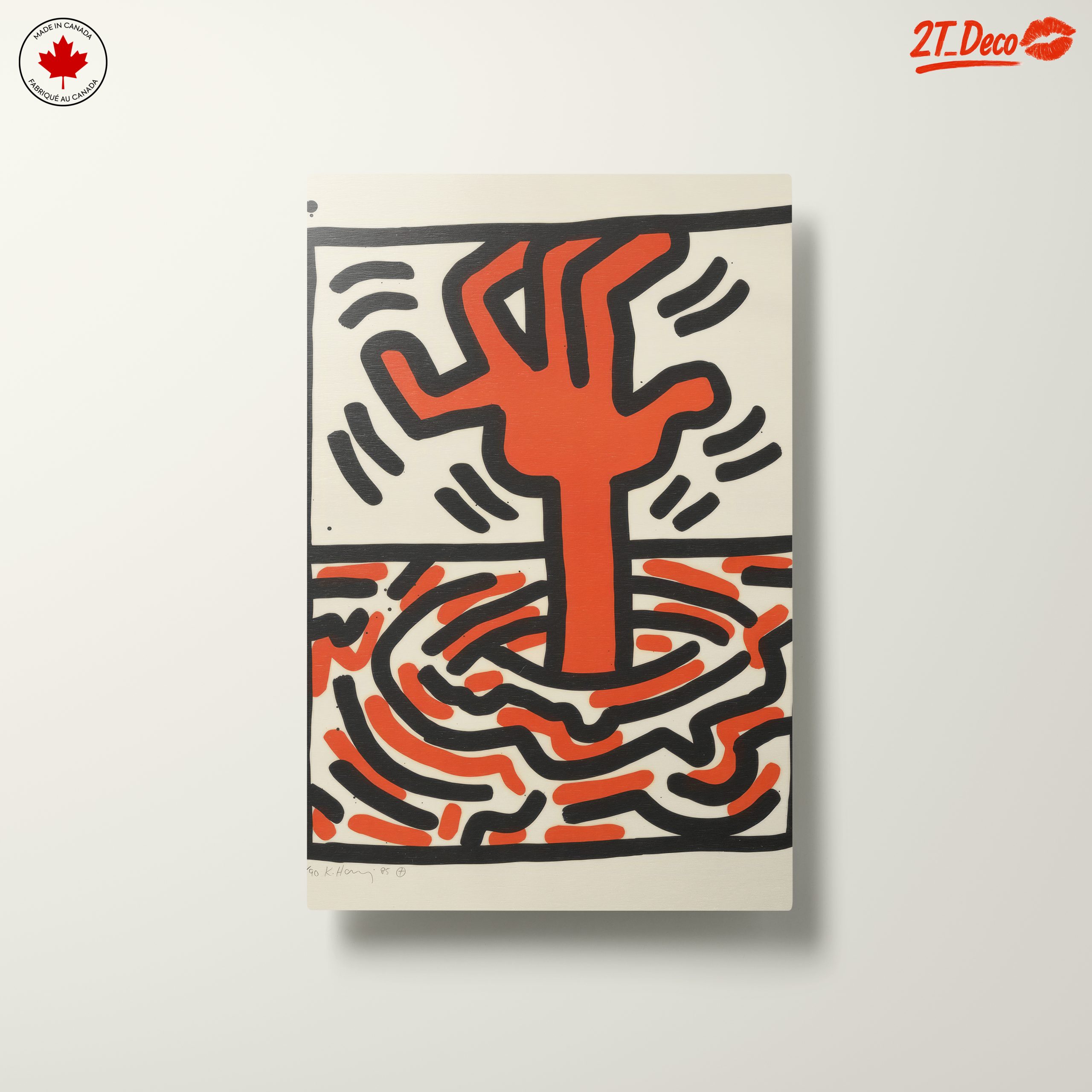 Red Abstract Tree Art - Image 10