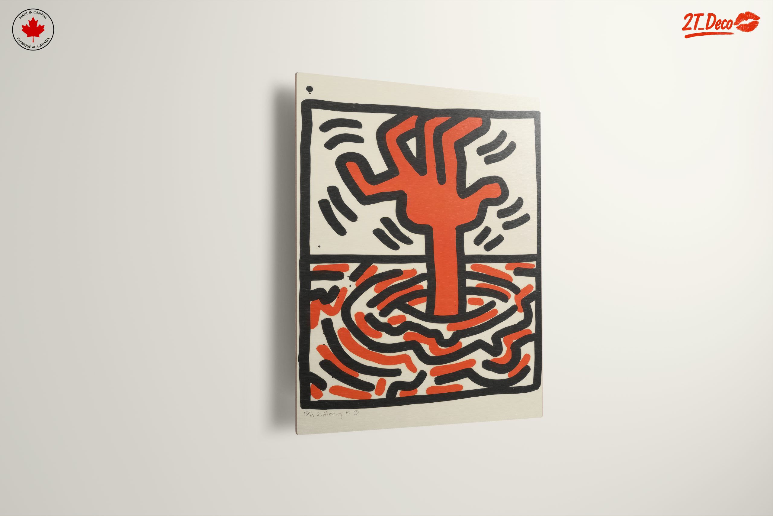 Red Abstract Tree Art - Image 13