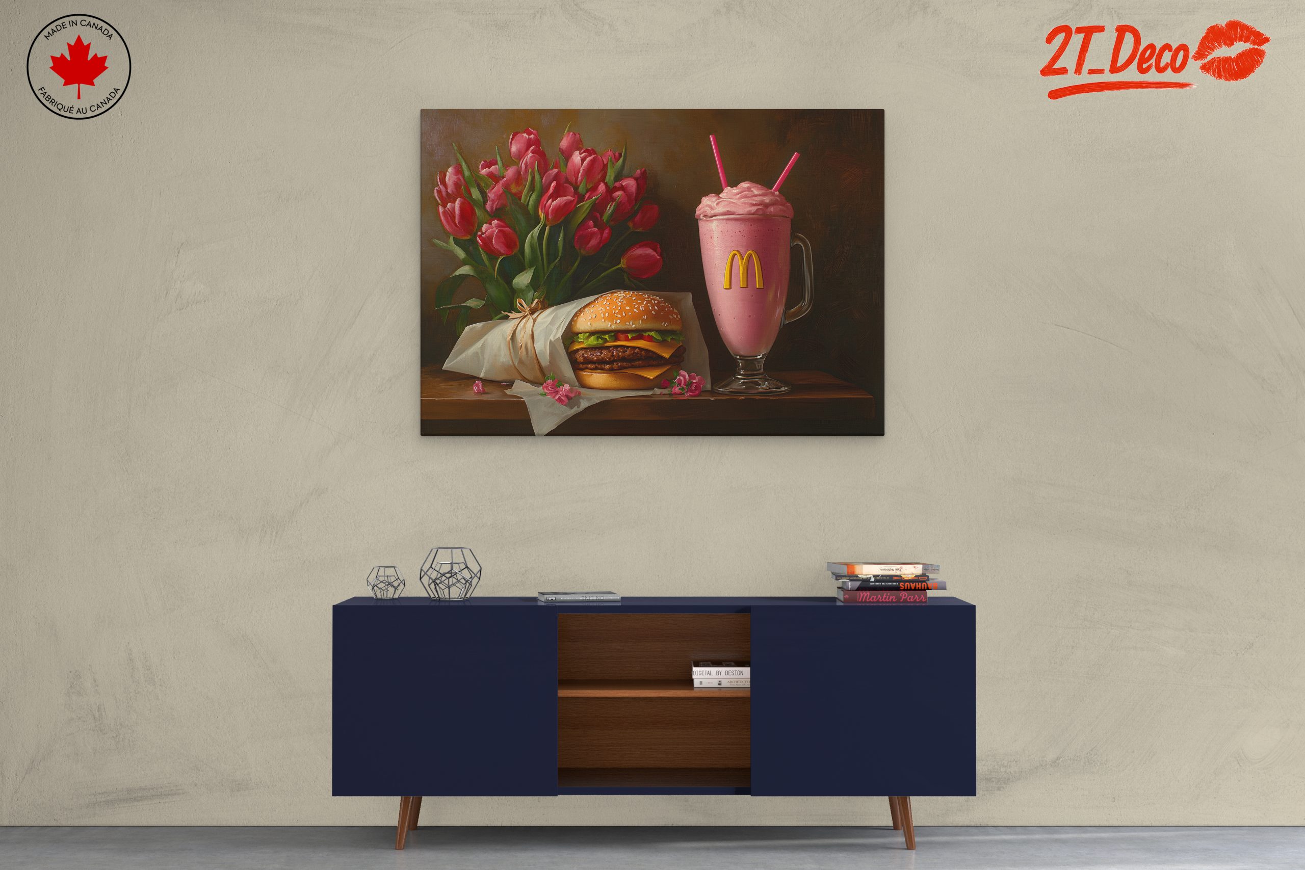 Delicious Fast Food Still Life with Flowers - Image 3