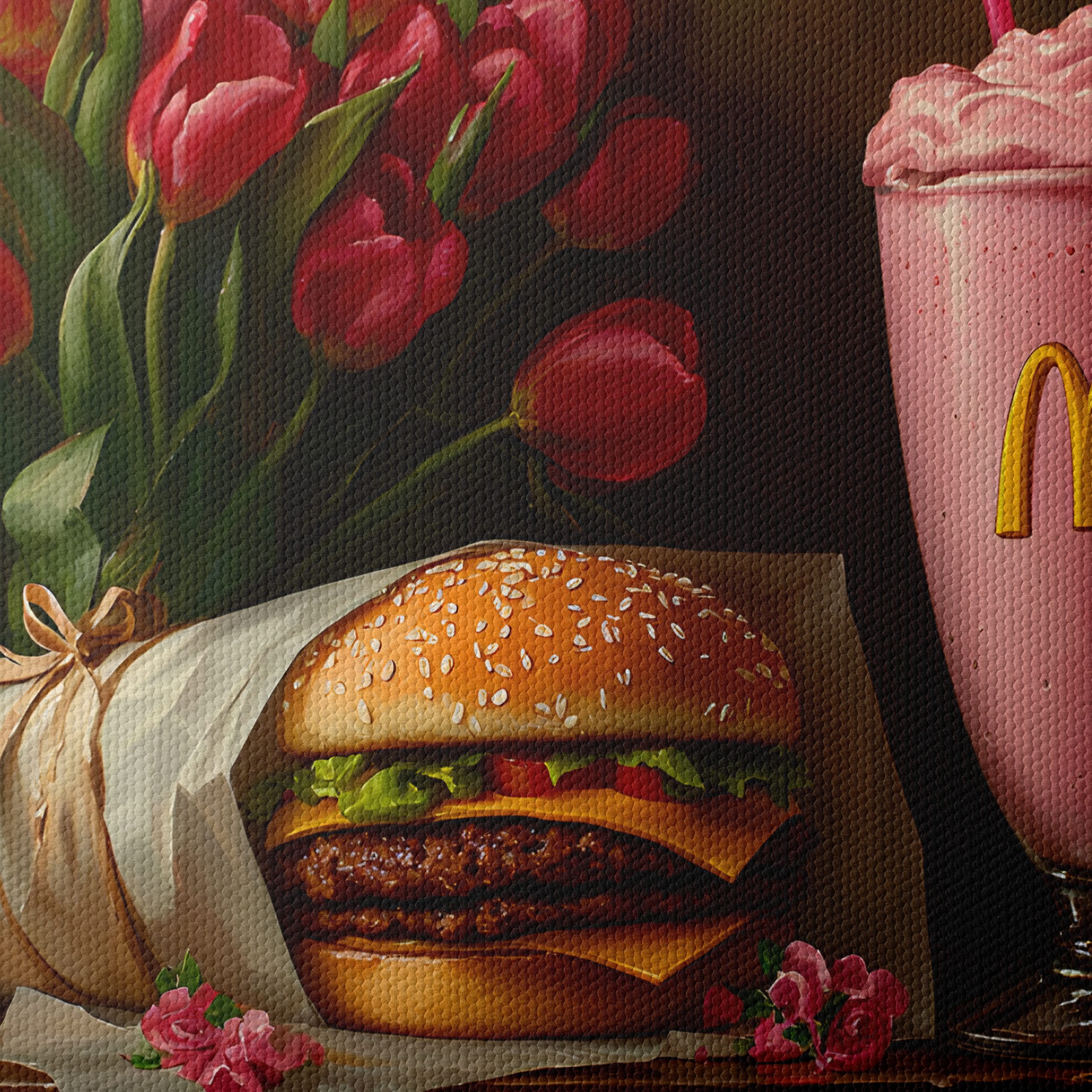 Delicious Fast Food Still Life with Flowers - Image 4