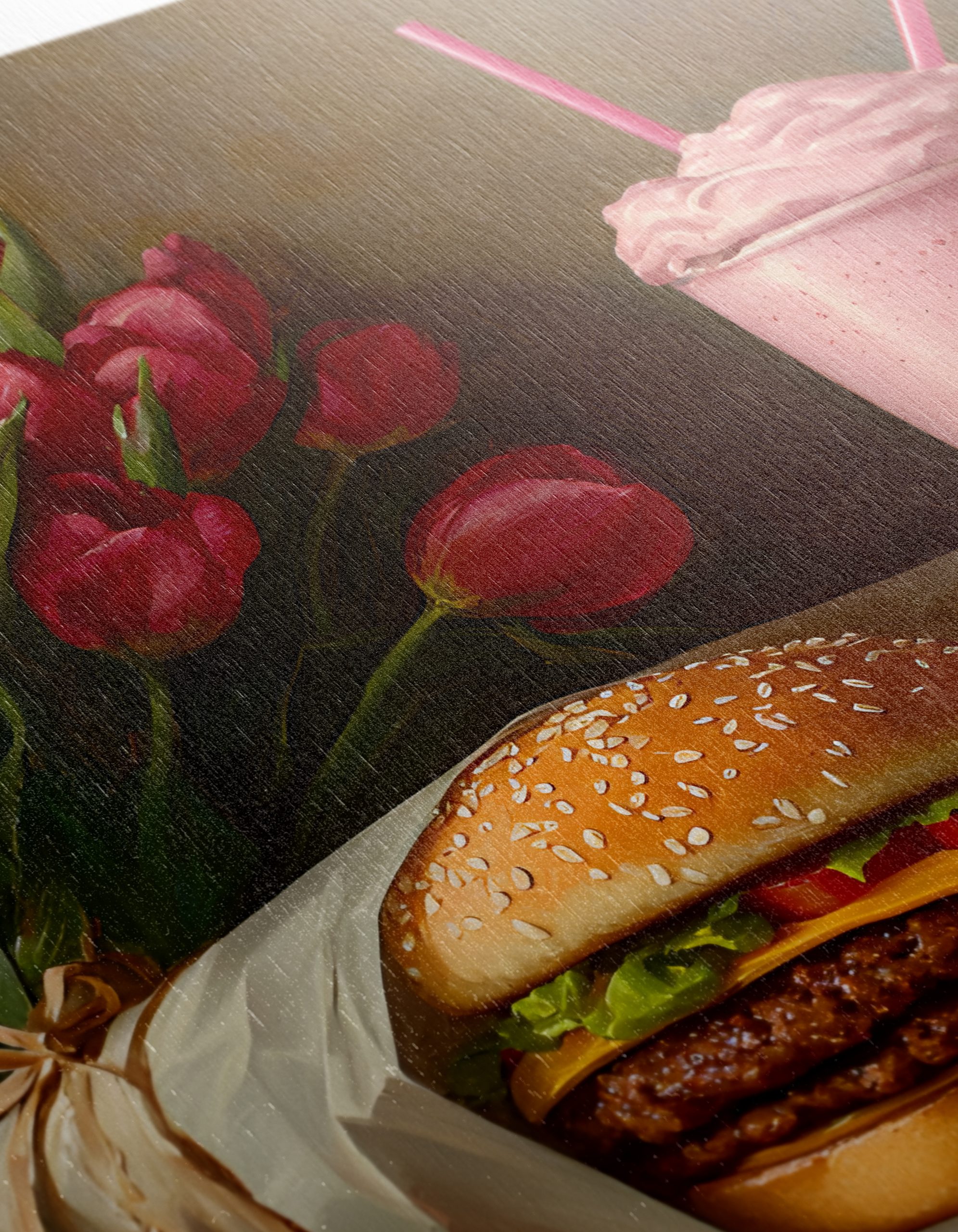 Delicious Fast Food Still Life with Flowers - Image 12