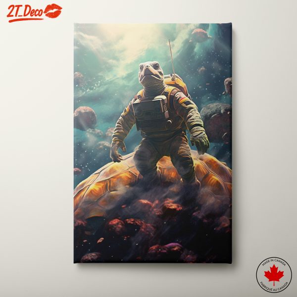 Astronaut Turtle in Cosmic Space