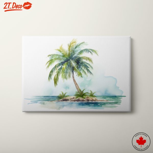 Tropical Island Paradise Watercolor