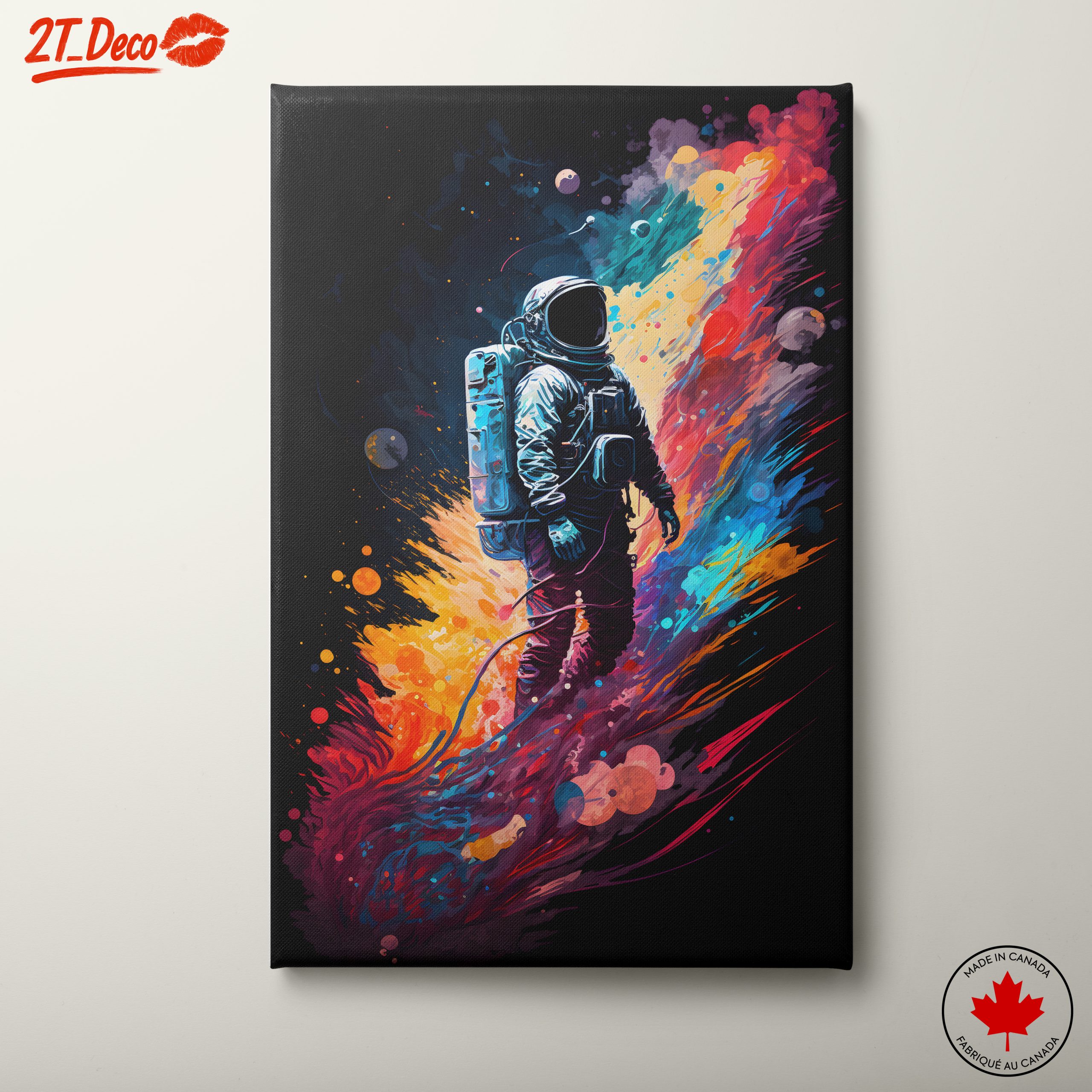 Vibrant Astronaut in Colorful Space
