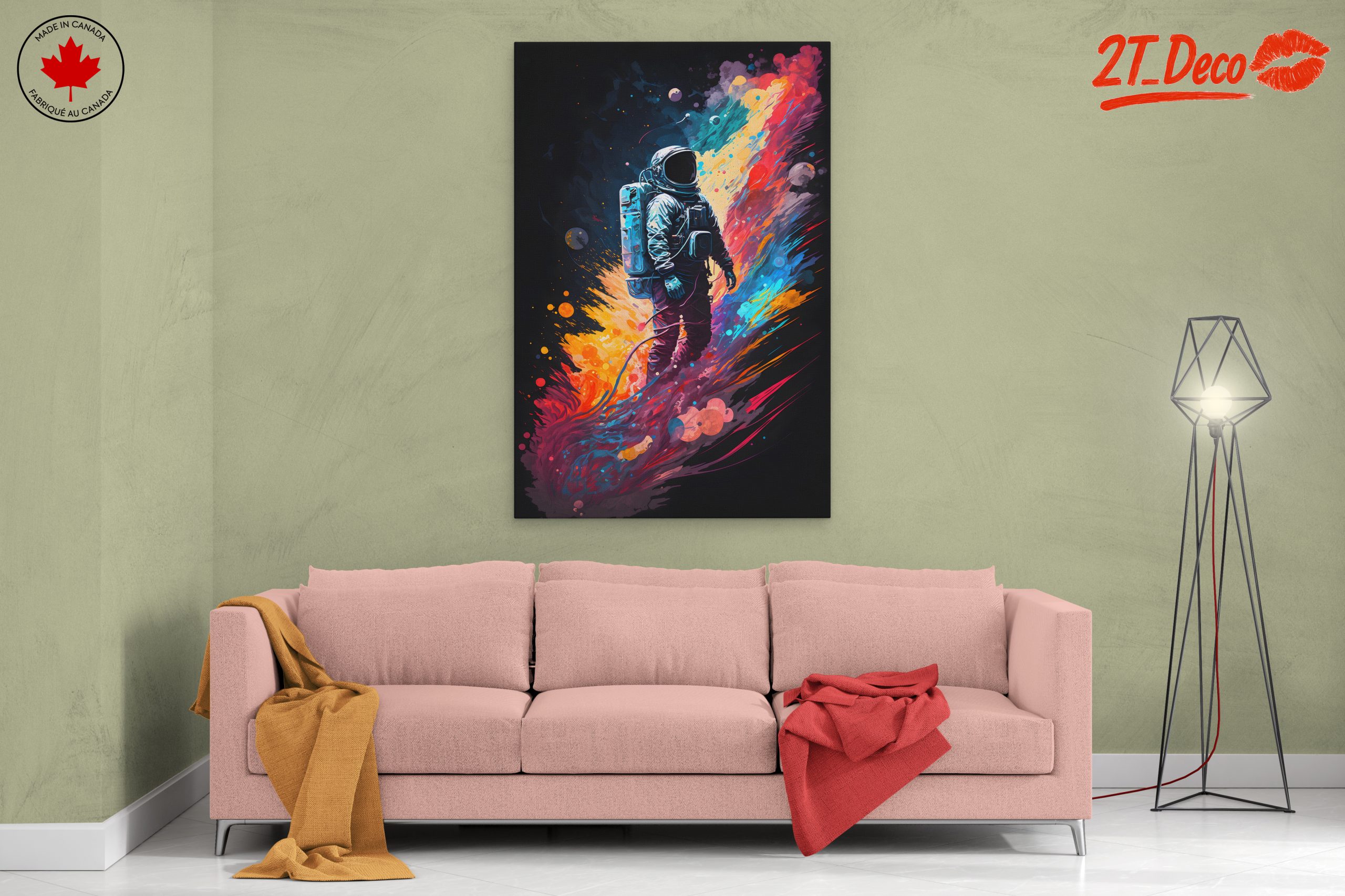 Vibrant Astronaut in Colorful Space - Image 2