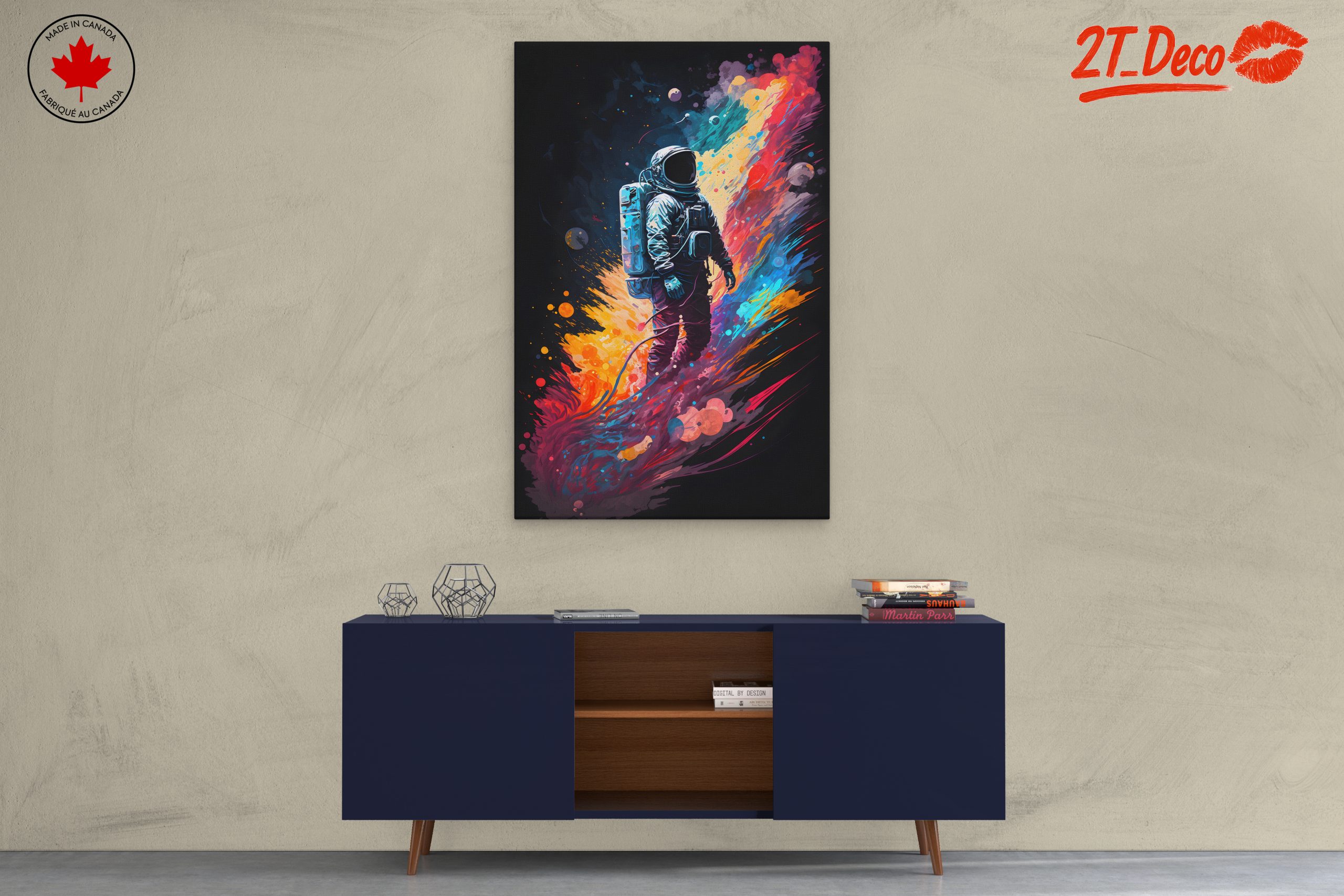 Vibrant Astronaut in Colorful Space - Image 3