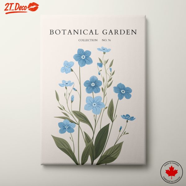 Elegant Blue Floral Botanical Art