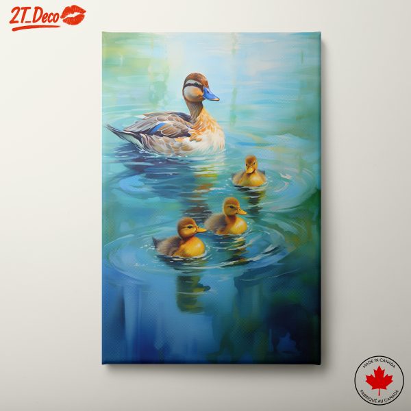 Mother Duck and Ducklings Art