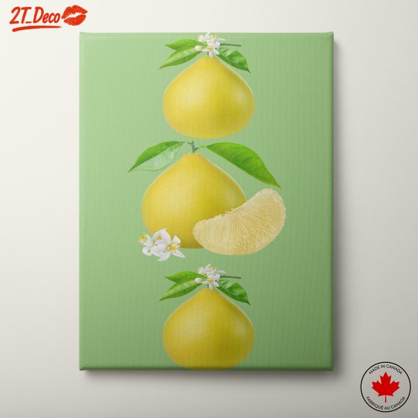 Stylized Yellow Pears and Flowers Art