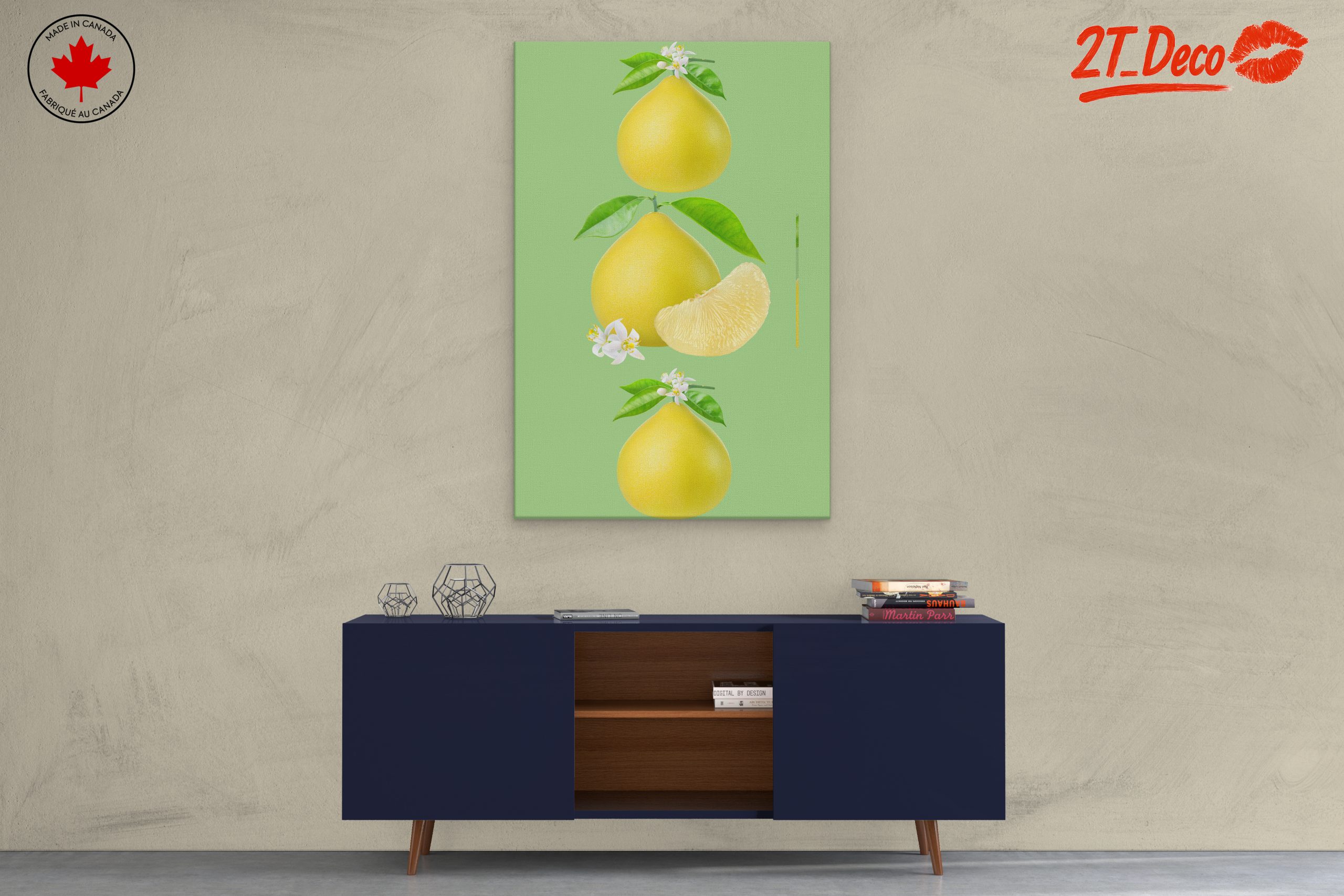 Stylized Yellow Pears and Flowers Art - Image 3