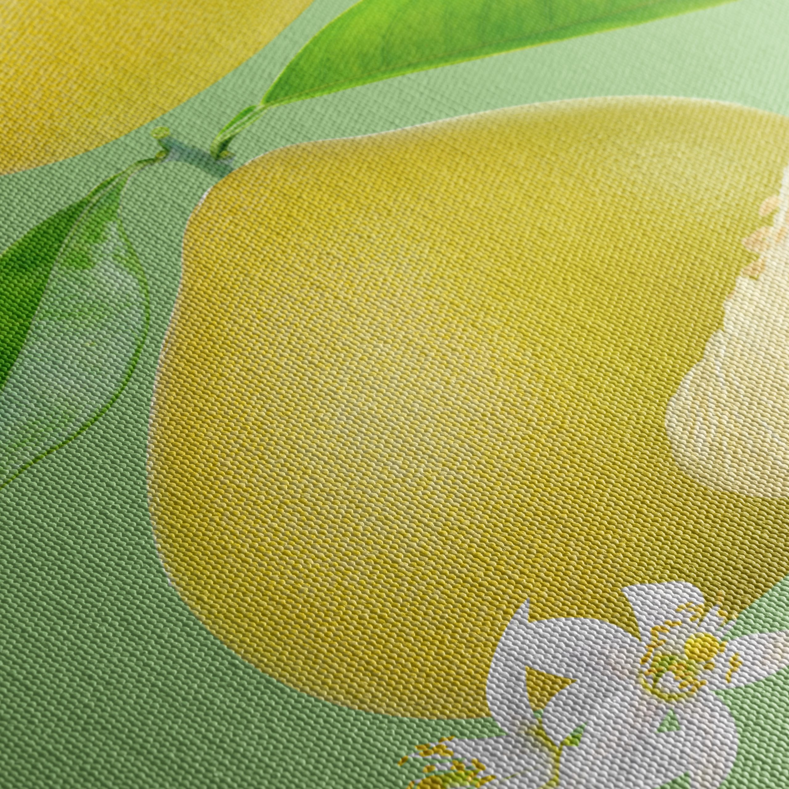 Stylized Yellow Pears and Flowers Art - Image 5