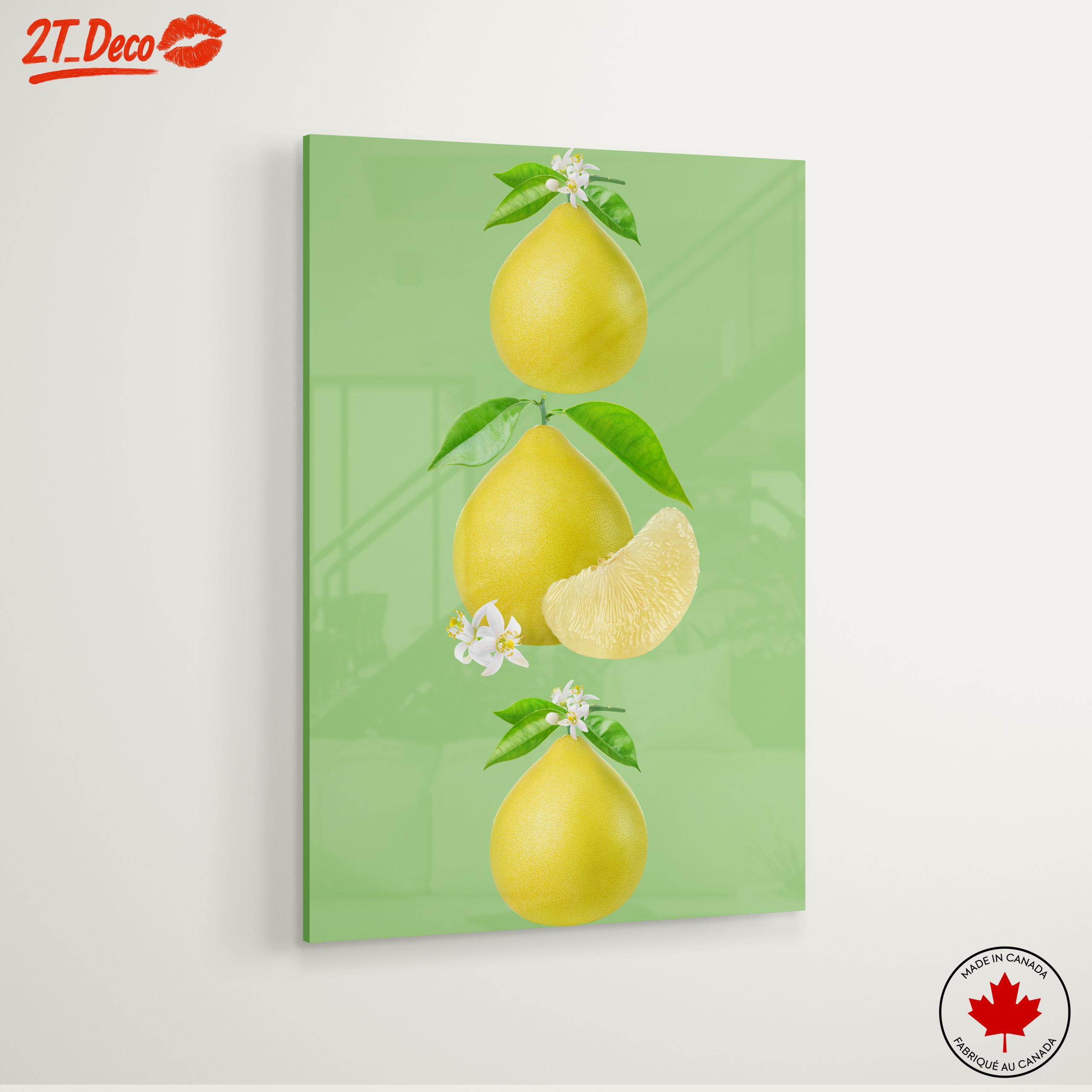 Stylized Yellow Pears and Flowers Art - Image 6