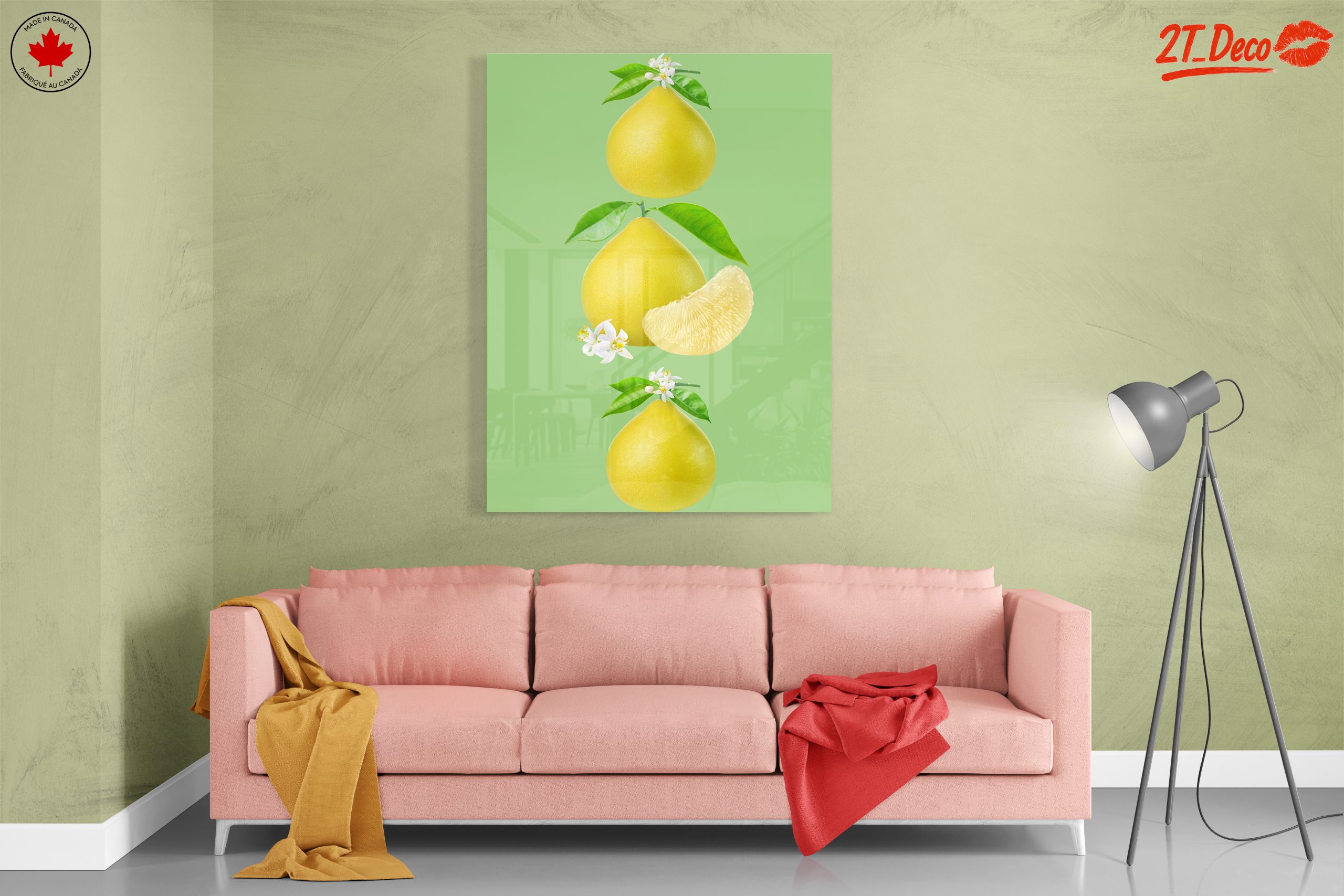 Stylized Yellow Pears and Flowers Art - Image 7