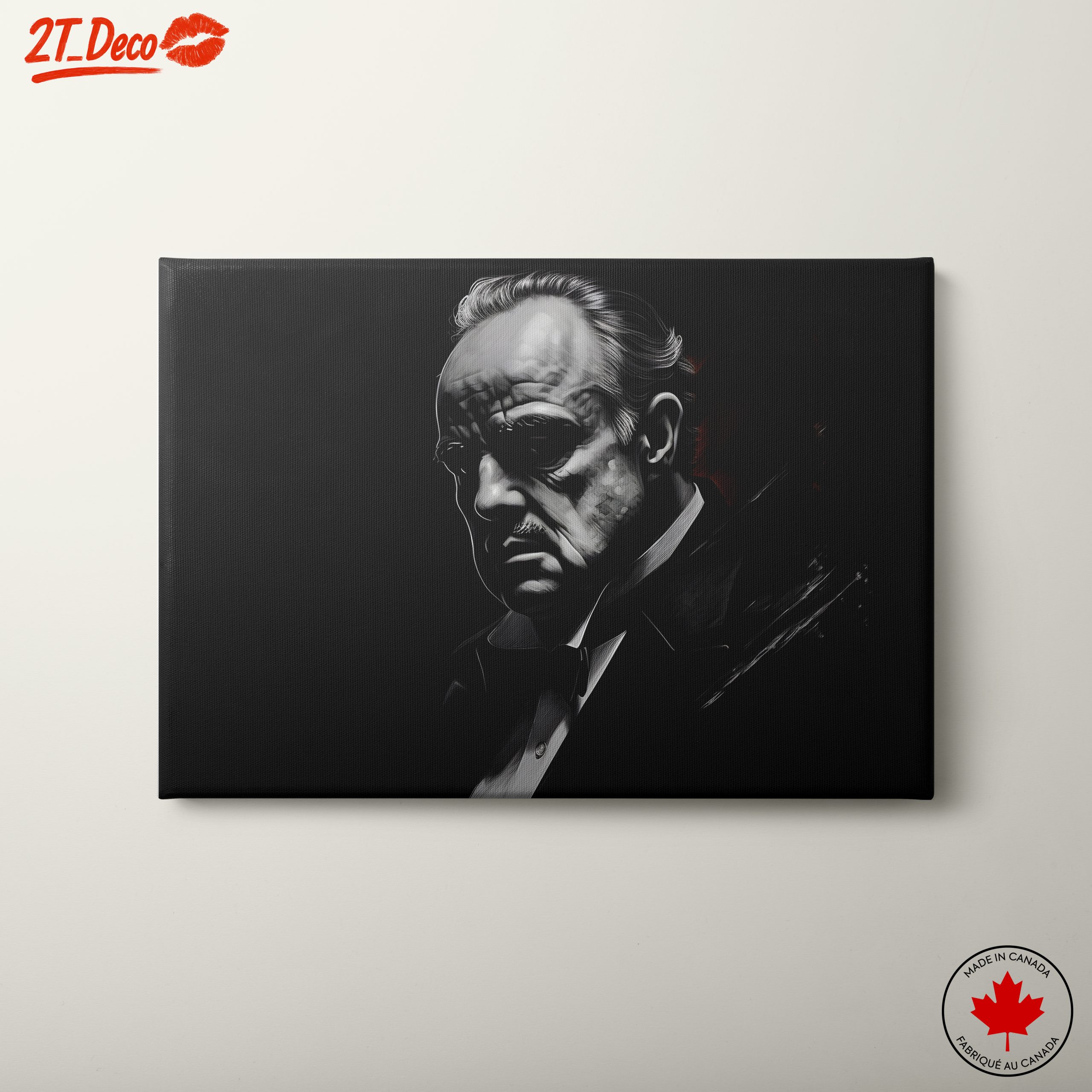 Classic Cinema Character Artwork in Monochrome
