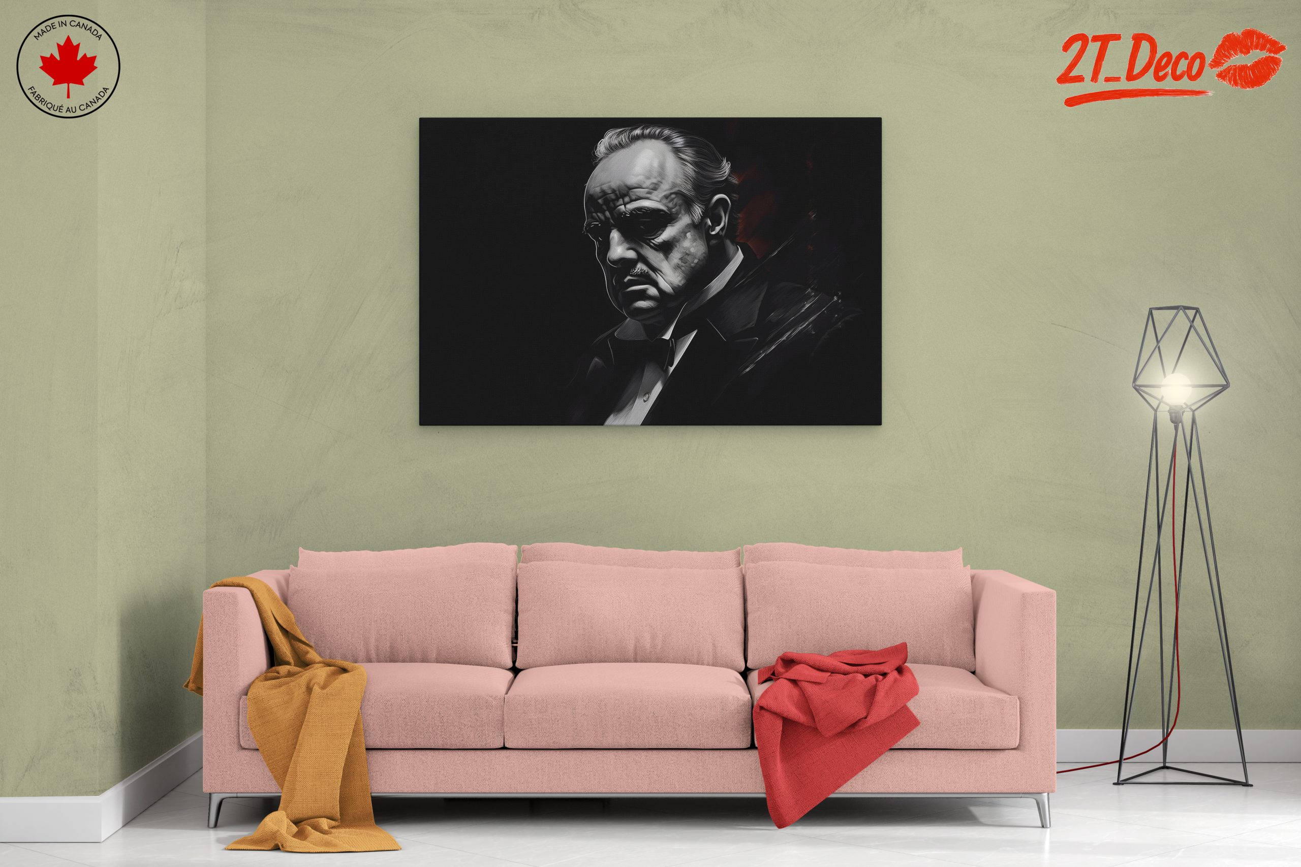 Classic Cinema Character Artwork in Monochrome - Image 2
