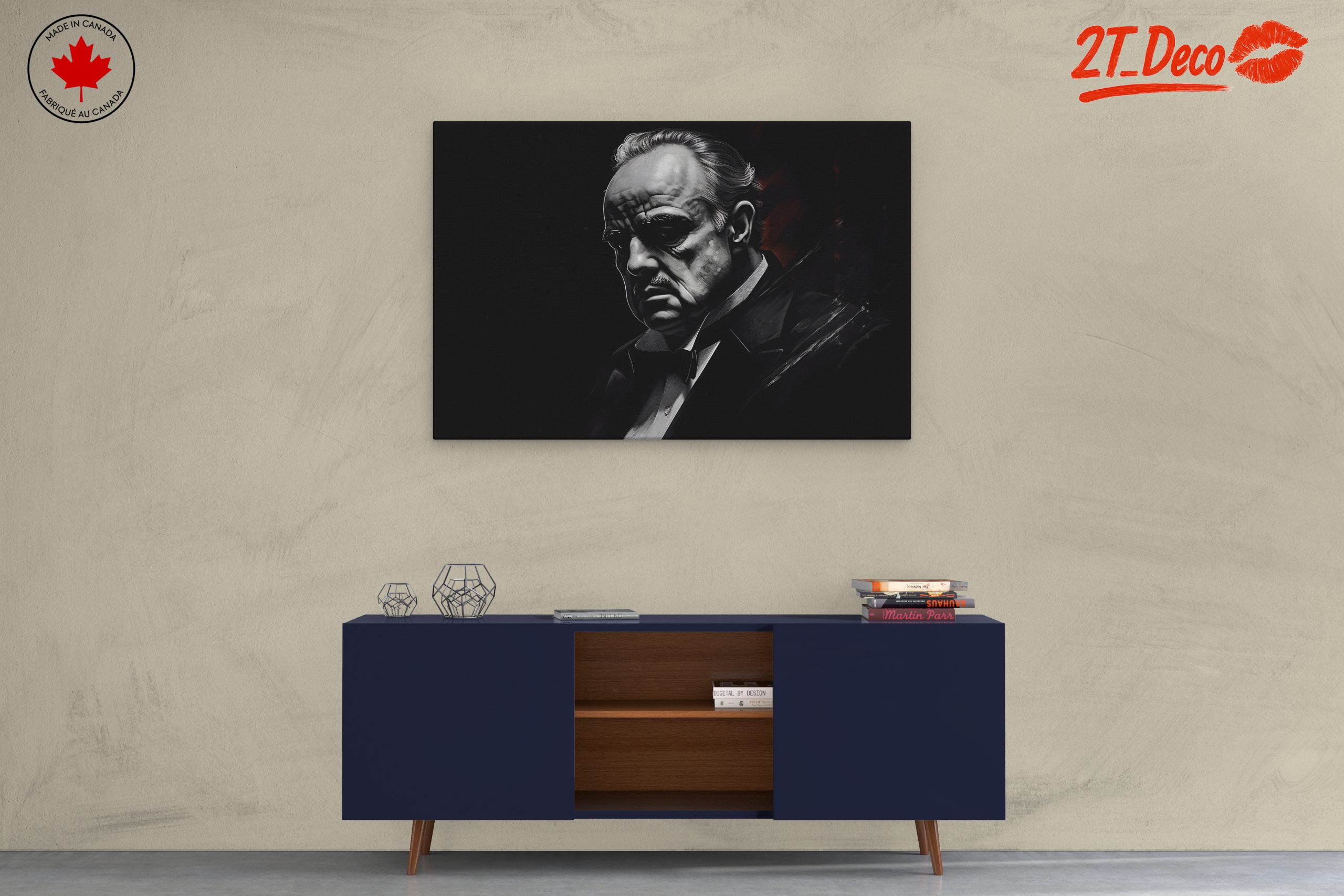 Classic Cinema Character Artwork in Monochrome - Image 3