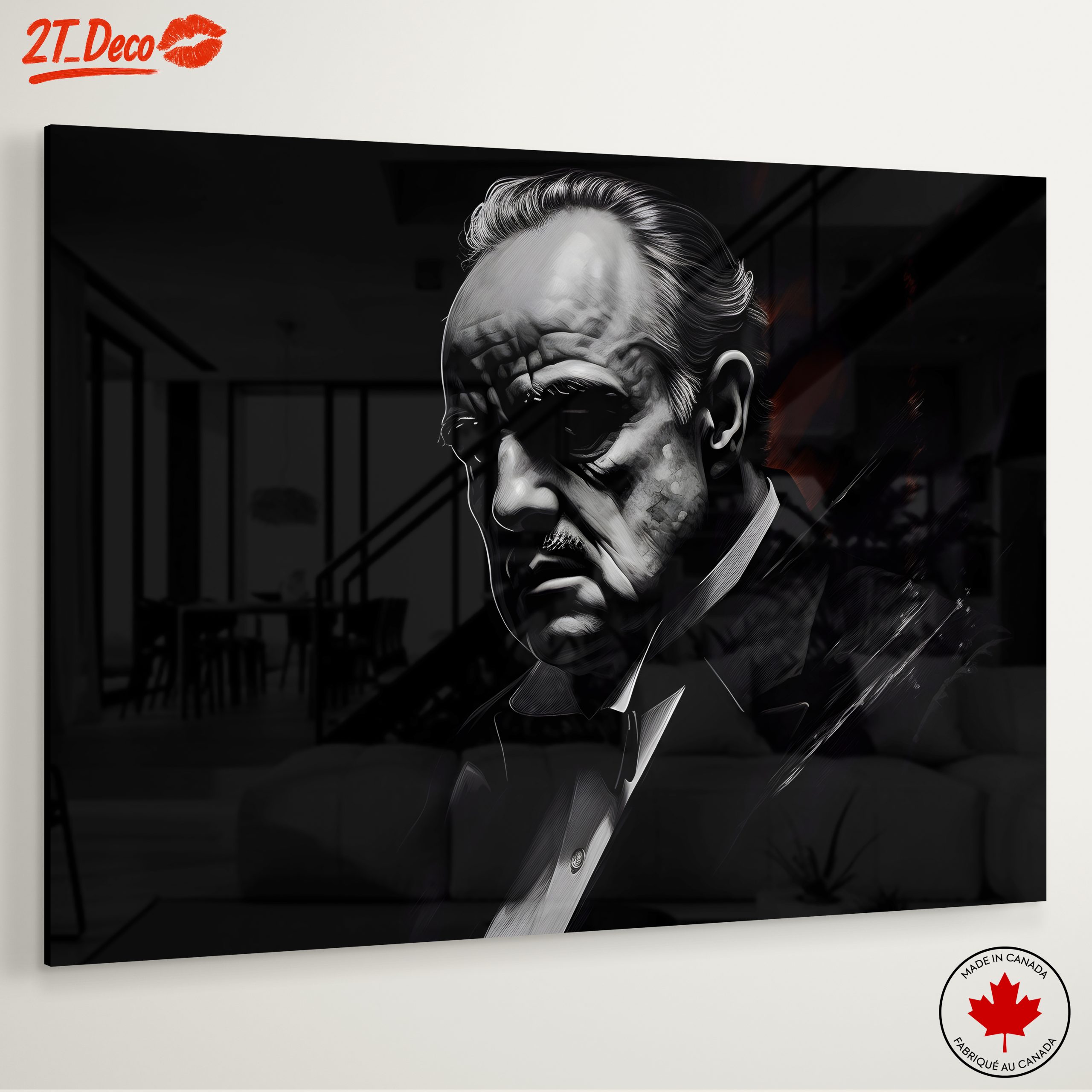 Classic Cinema Character Artwork in Monochrome - Image 6