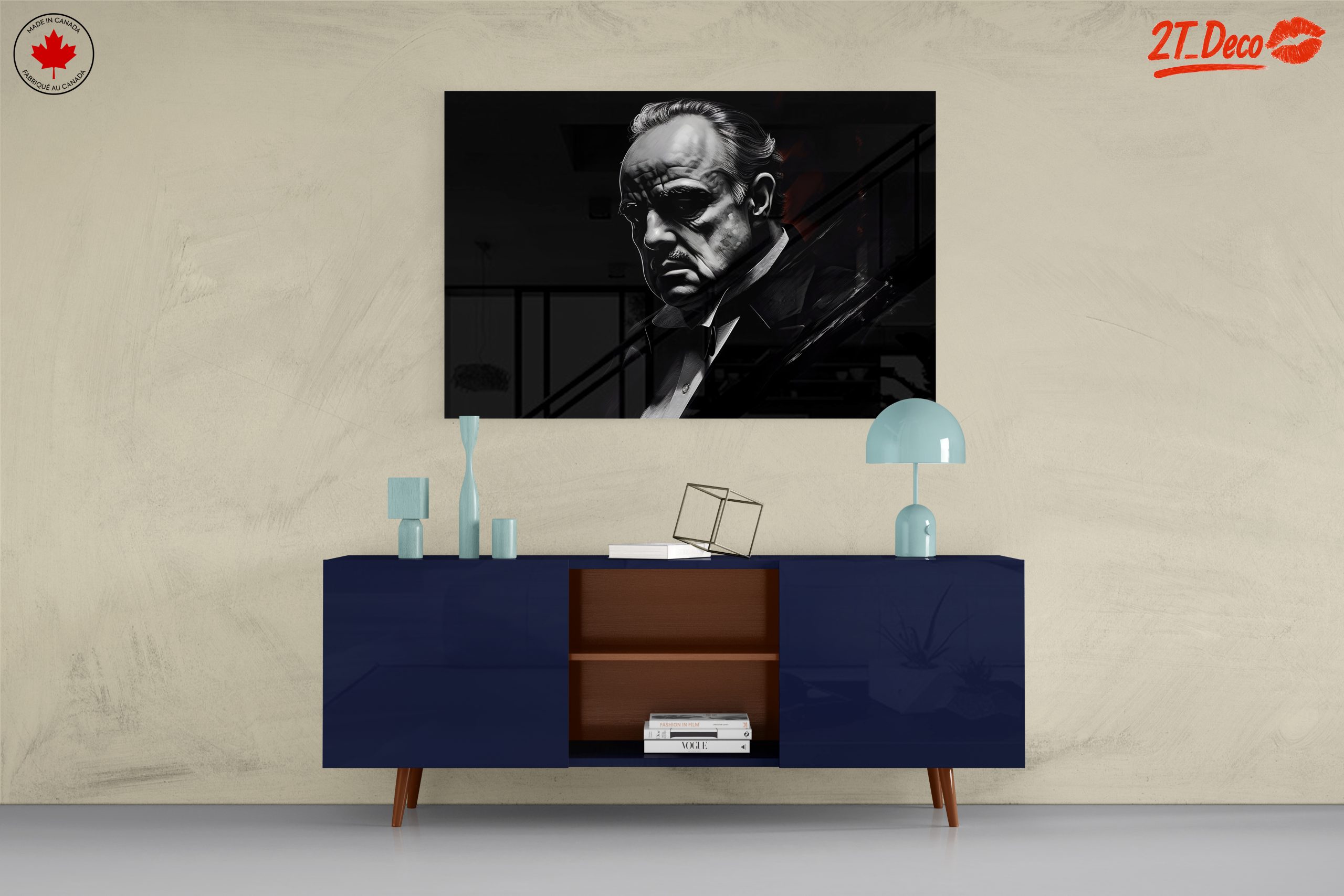 Classic Cinema Character Artwork in Monochrome - Image 8