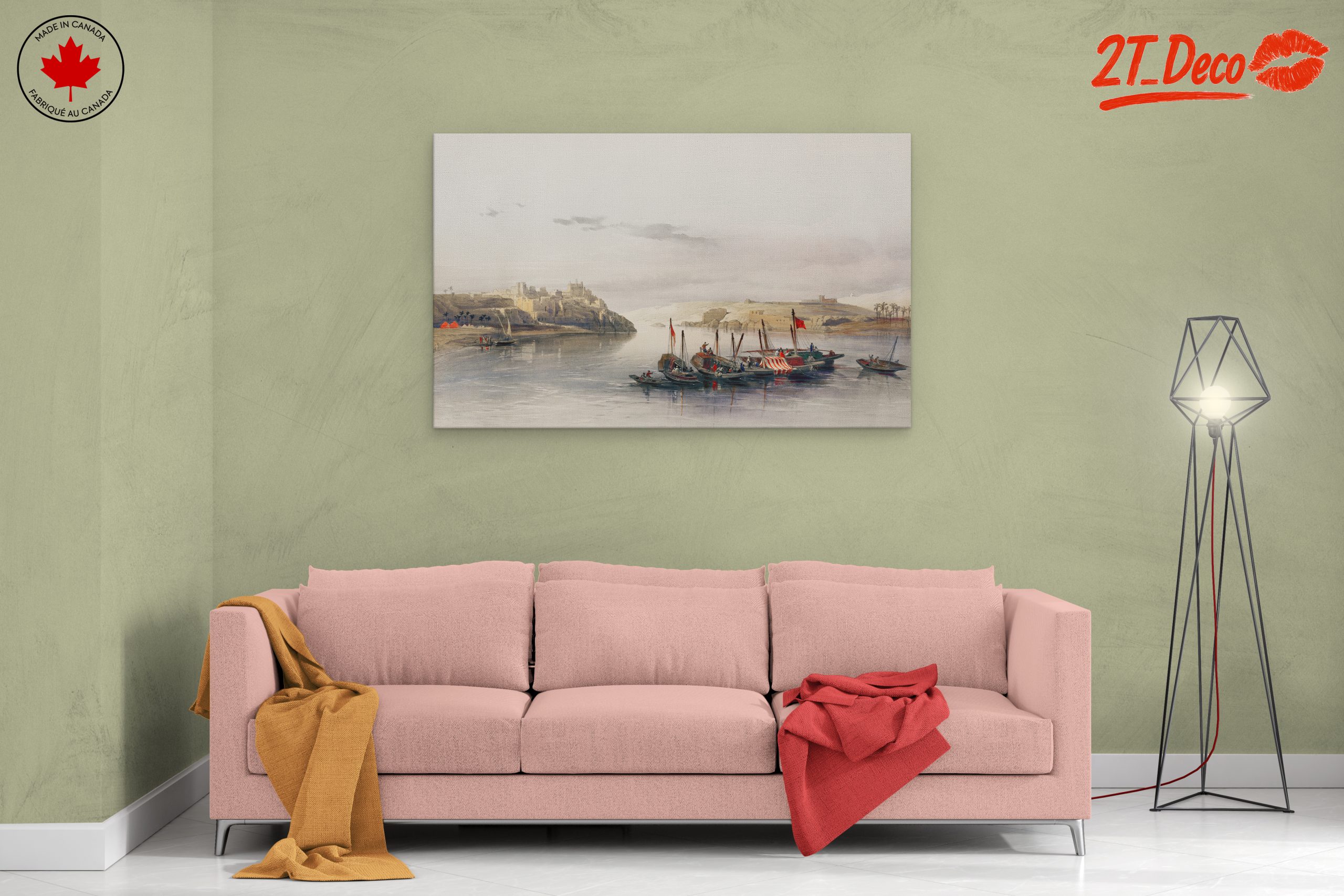 Historical River Scene with Egyptian Boats - Image 2
